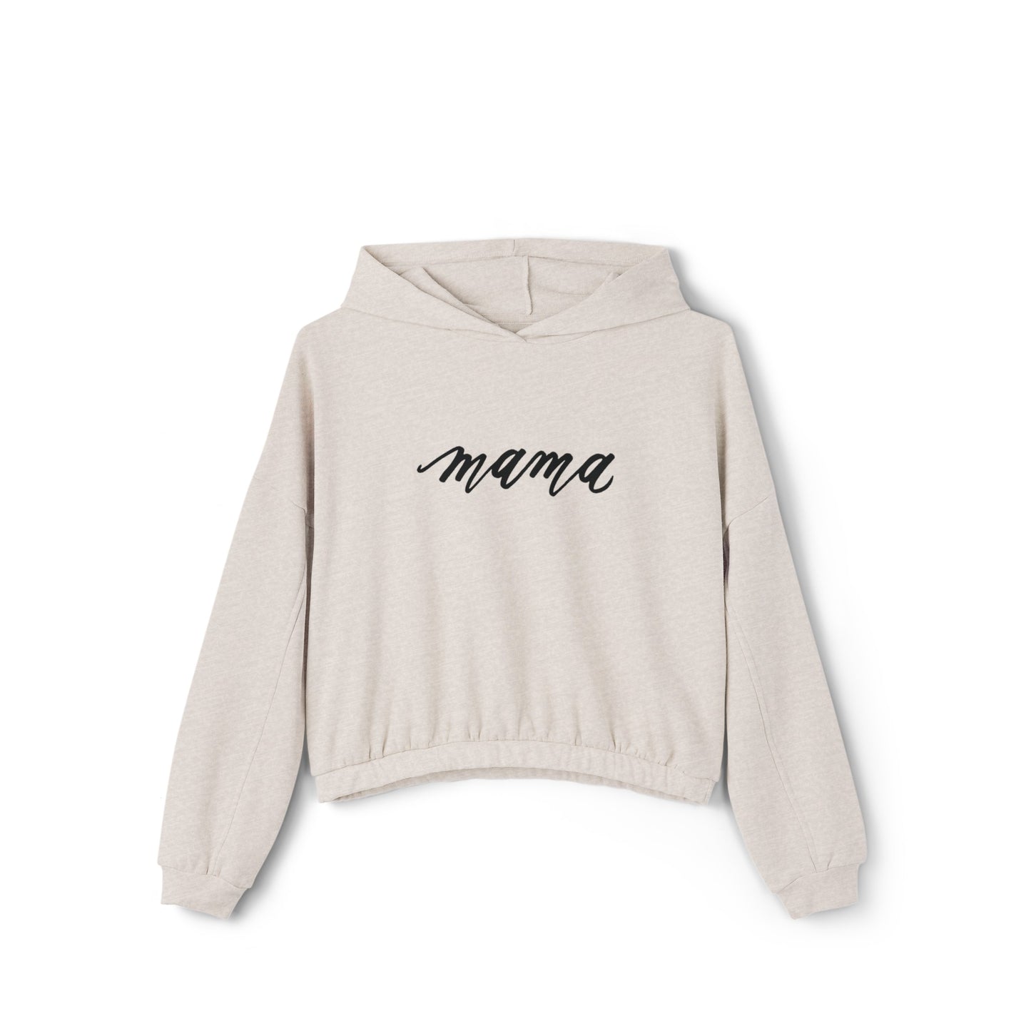 Script "Mama" Calligraphy Printed Everyday Women's Cinched Bottom Hoodie