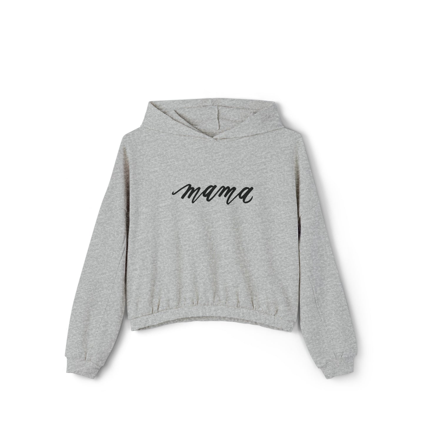 Script "Mama" Calligraphy Printed Everyday Women's Cinched Bottom Hoodie