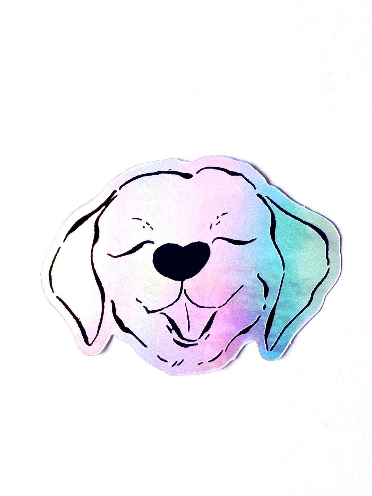 Labrador Retriever Dog Holographic Sticker - Puppy Smiles Waterproof Vinyl Decal Sticker - Dear Daughters Design