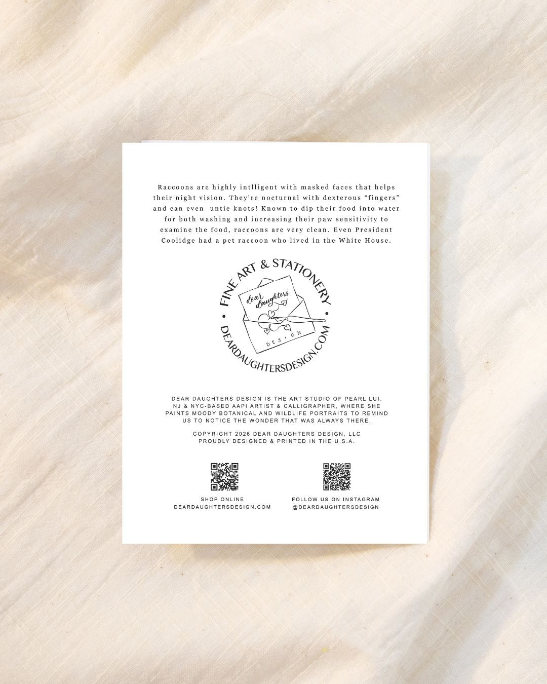 Funny Encouragement Greeting Card for Animal Lovers - Cute Raccoon Card