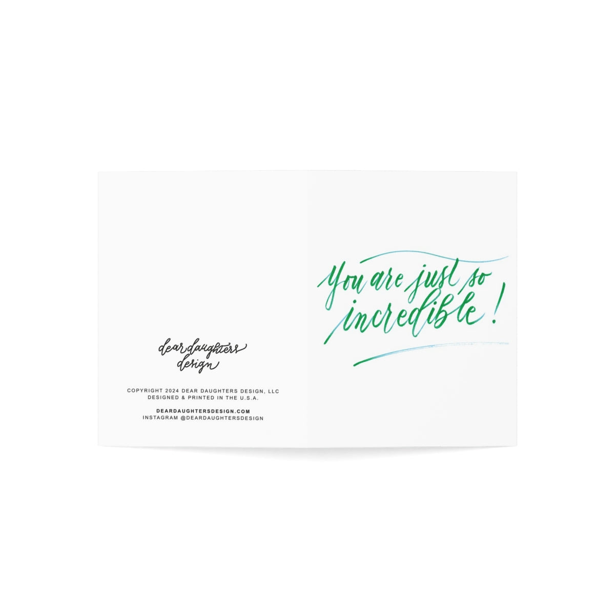 "You are just so incredible!" Green Blue Thank You Greeting Card - Gratitude #06