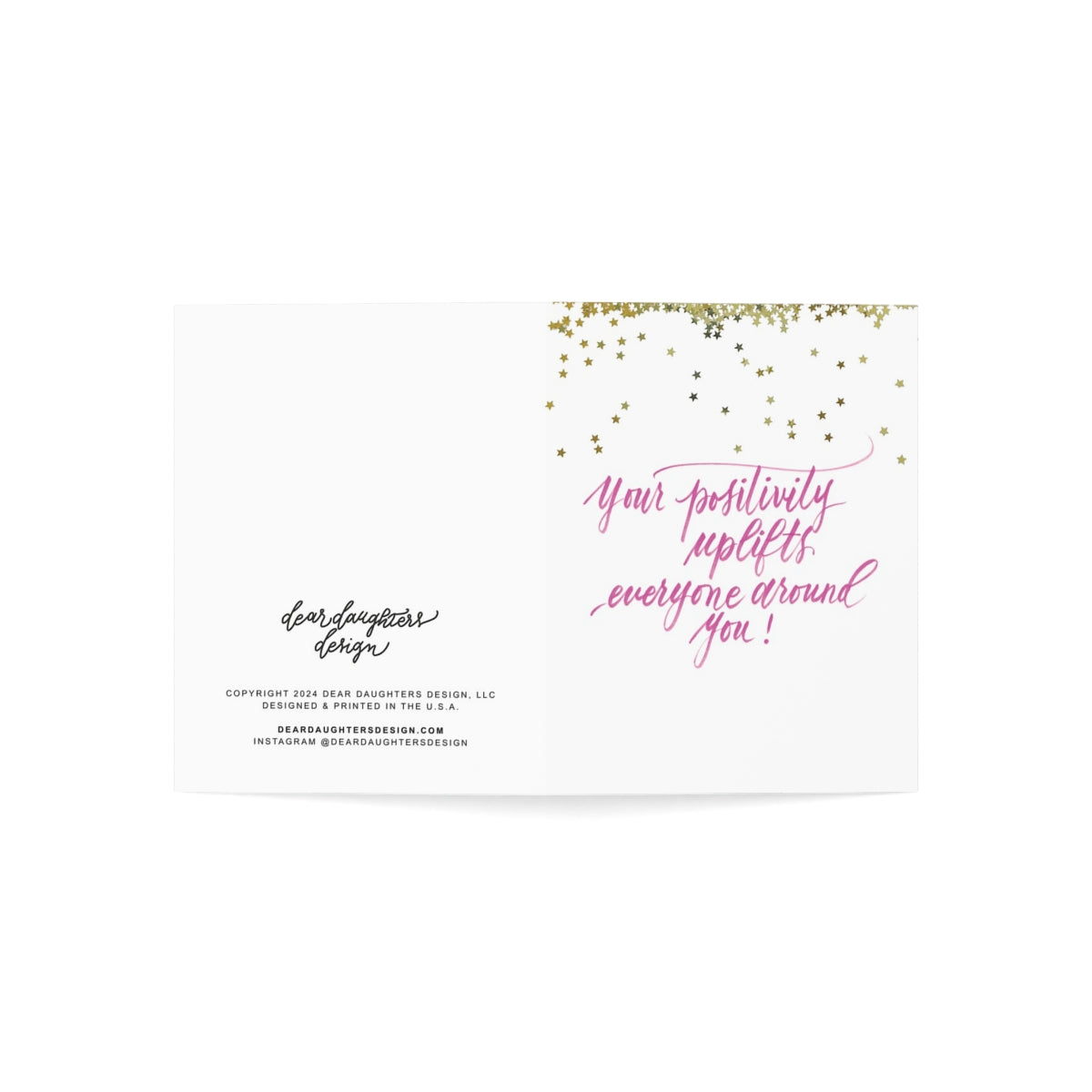 "Your positivity uplifts everyone around you!" Pink Thank You Greeting Card - Gratitude #11