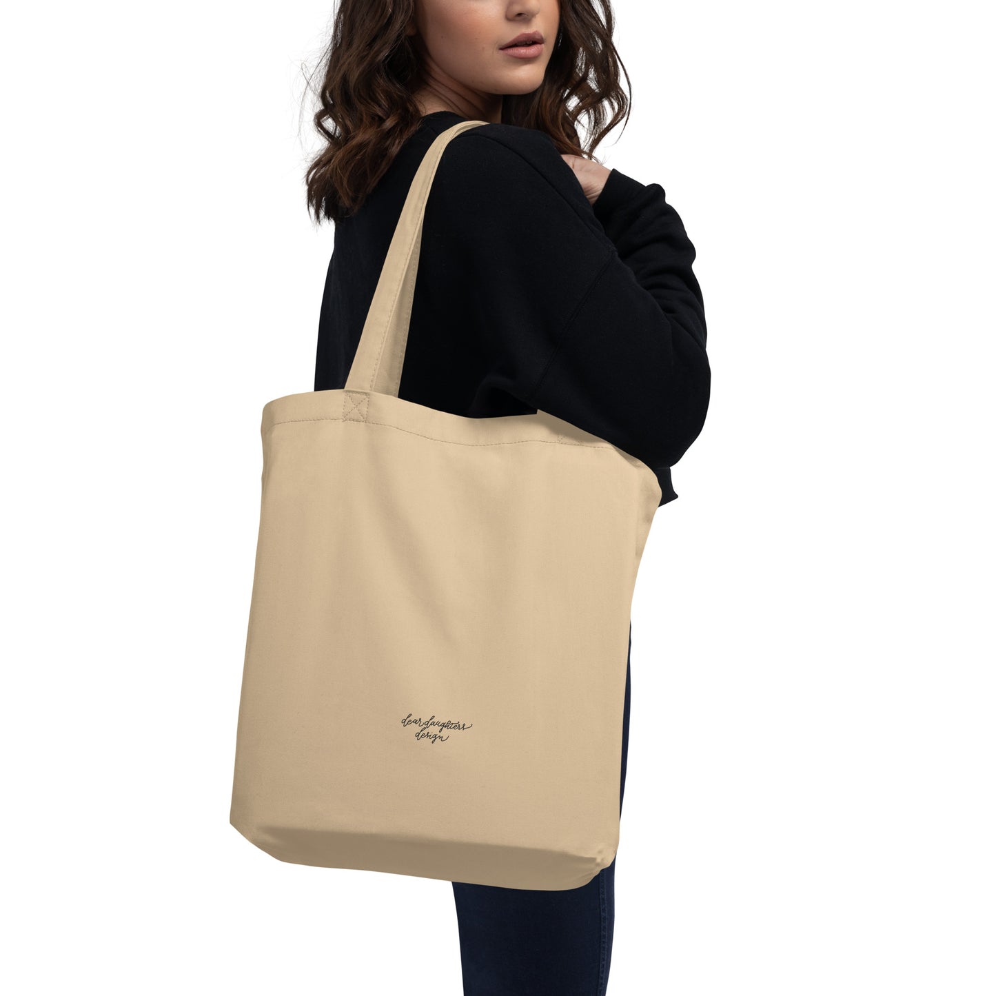 Script "Strong" Calligraphy Certified Organic Cotton Canvas Medium Eco Tote Bag