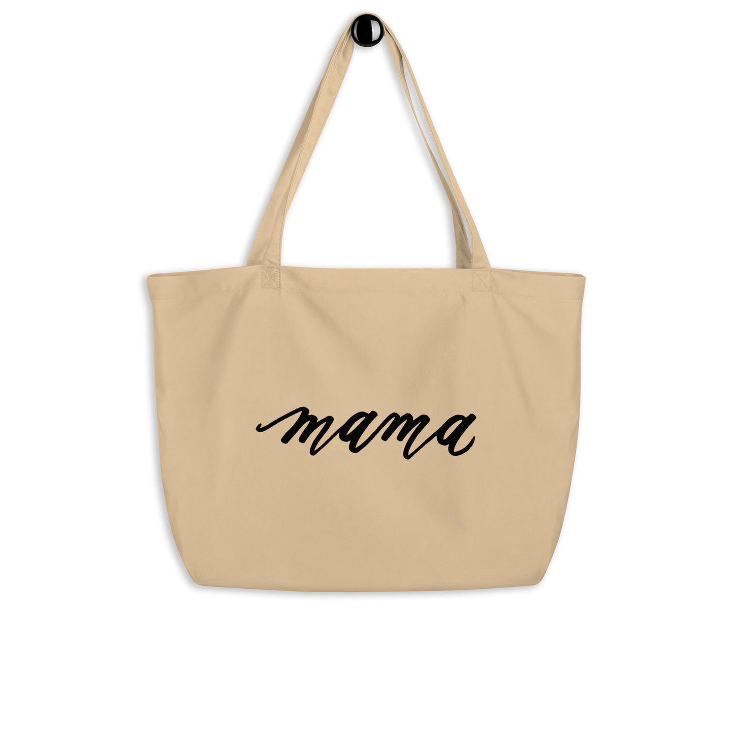 Script "Mama" Calligraphy Printed on Certified Organic Cotton Canvas Large Eco Tote Bag