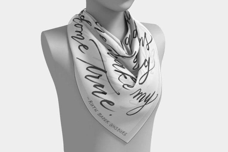 Gift for Readers or Teachers - Scarf with Reading Quote by Ruth Bader Ginsburg (RBG) - Dear Daughters Design