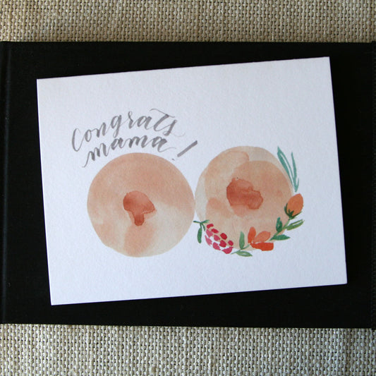Beautiful breastfeeding milestone greeting card for new moms - Congrats Mama Greeting Cards.