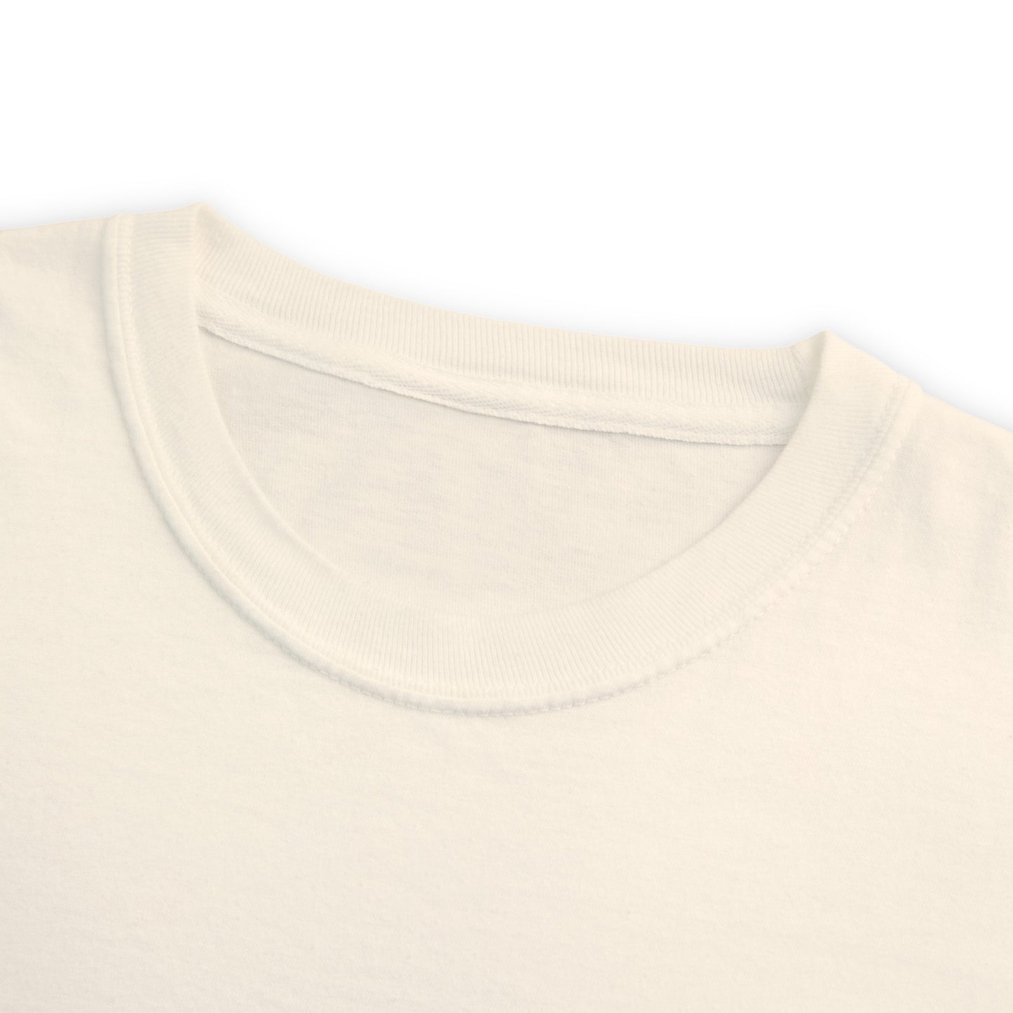 Crew neck view of a shirt.