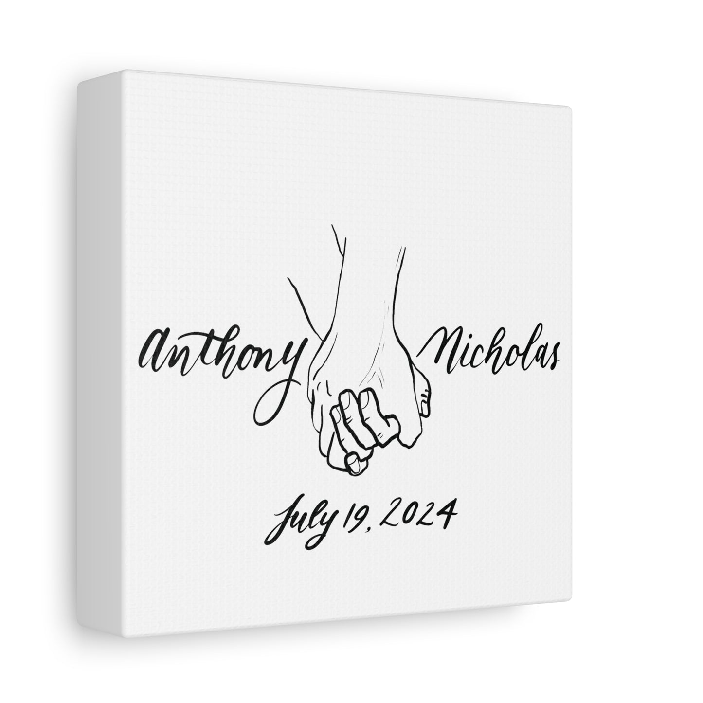 CUSTOM2 - Anthony & Nicholas - Black Sketch on White Canvas - Wedding Gift - Matte Canvas, Stretched, 1.25" - CUSTOM