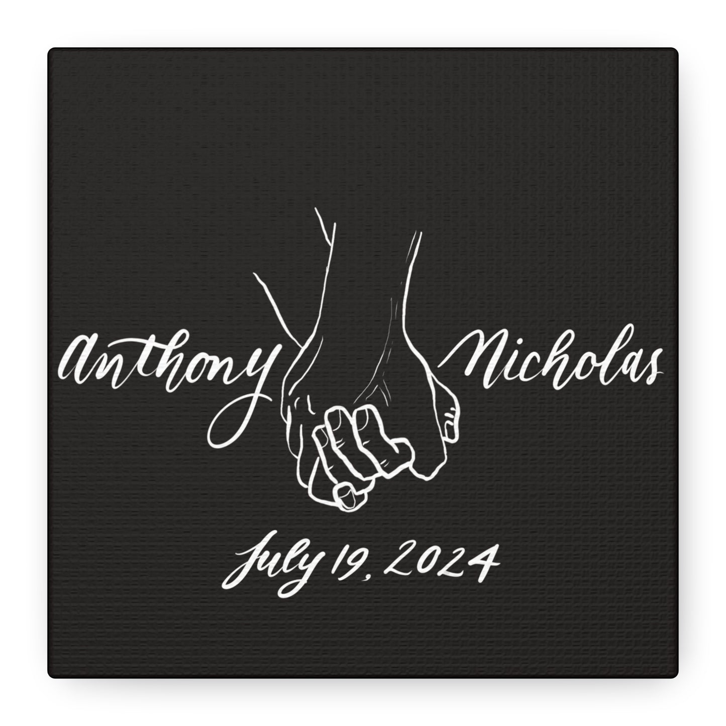 CUSTOM2 - Anthony & Nicholas - White Sketch on Black Canvas - Wedding Gift - Matte Canvas, Stretched, 1.25" - CUSTOM