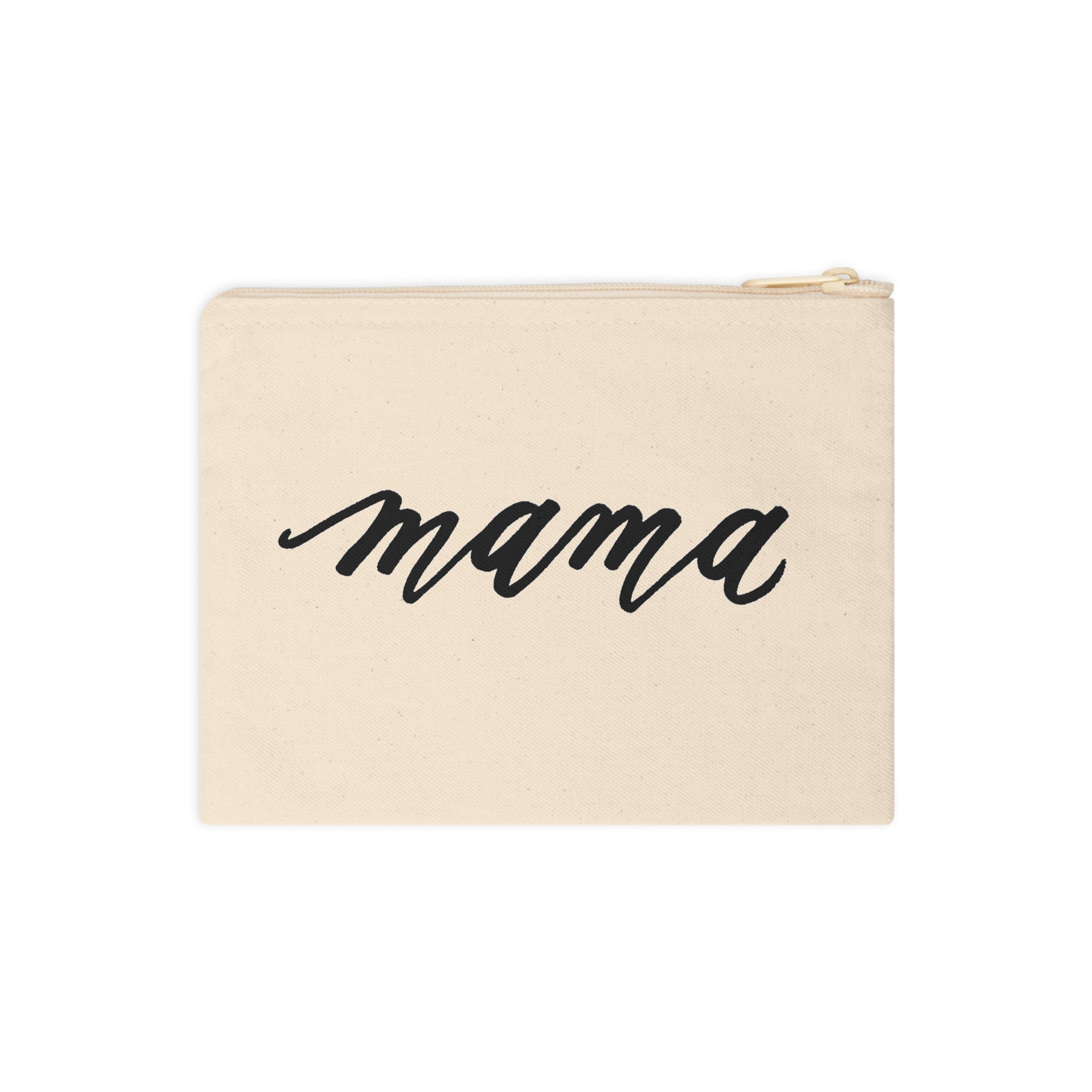 "Mama" Script Calligraphy Accessory Zipper Pouch
