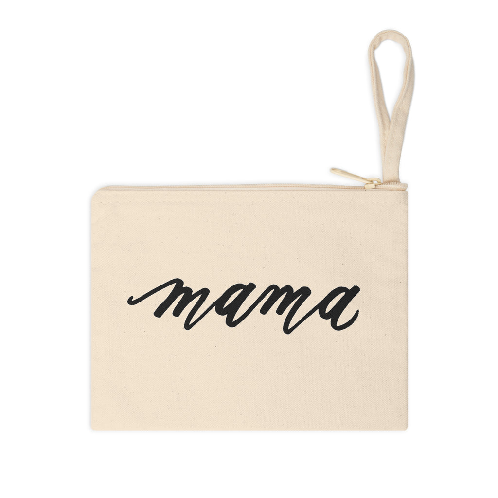 "Mama" Script Calligraphy Accessory Zipper Pouch