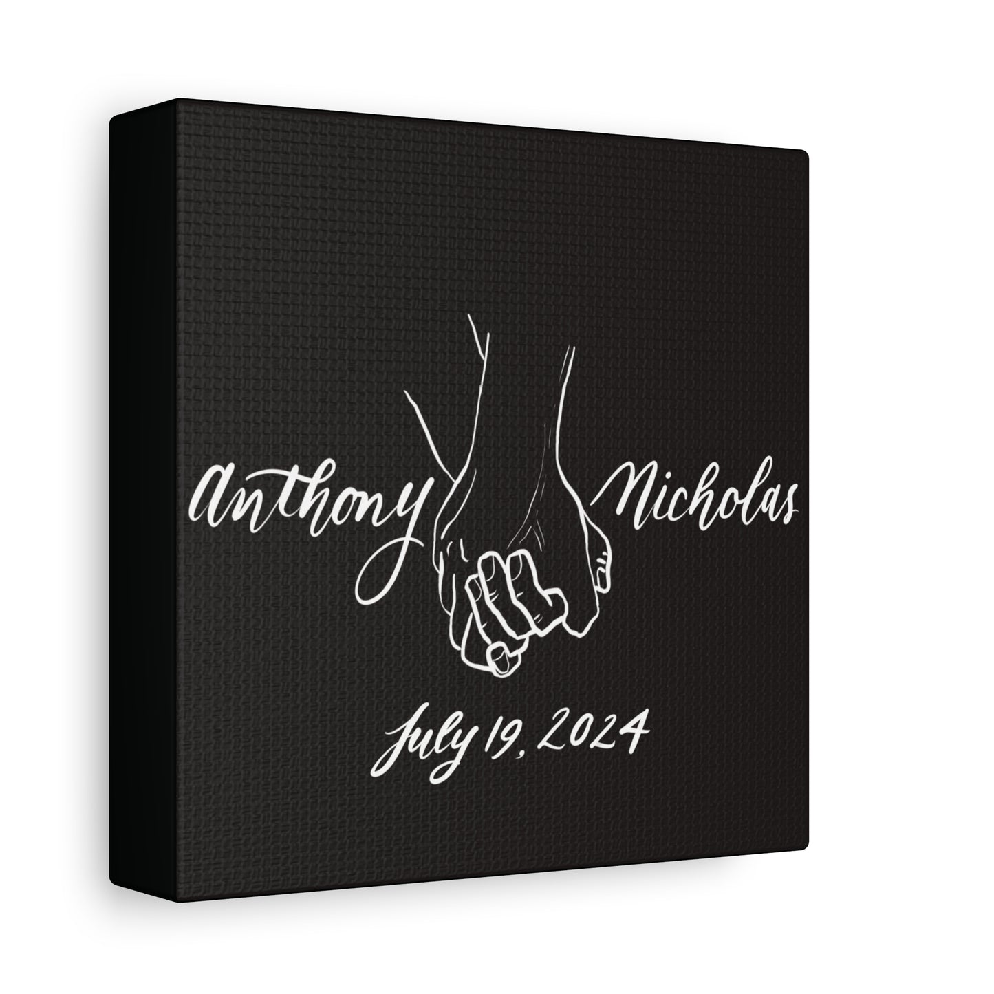 CUSTOM2 - Anthony & Nicholas - White Sketch on Black Canvas - Wedding Gift - Matte Canvas, Stretched, 1.25" - CUSTOM