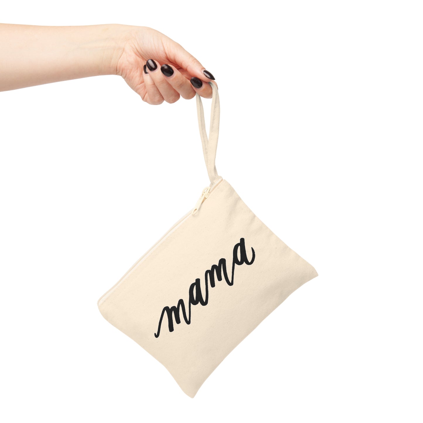 "Mama" Script Calligraphy Accessory Zipper Pouch