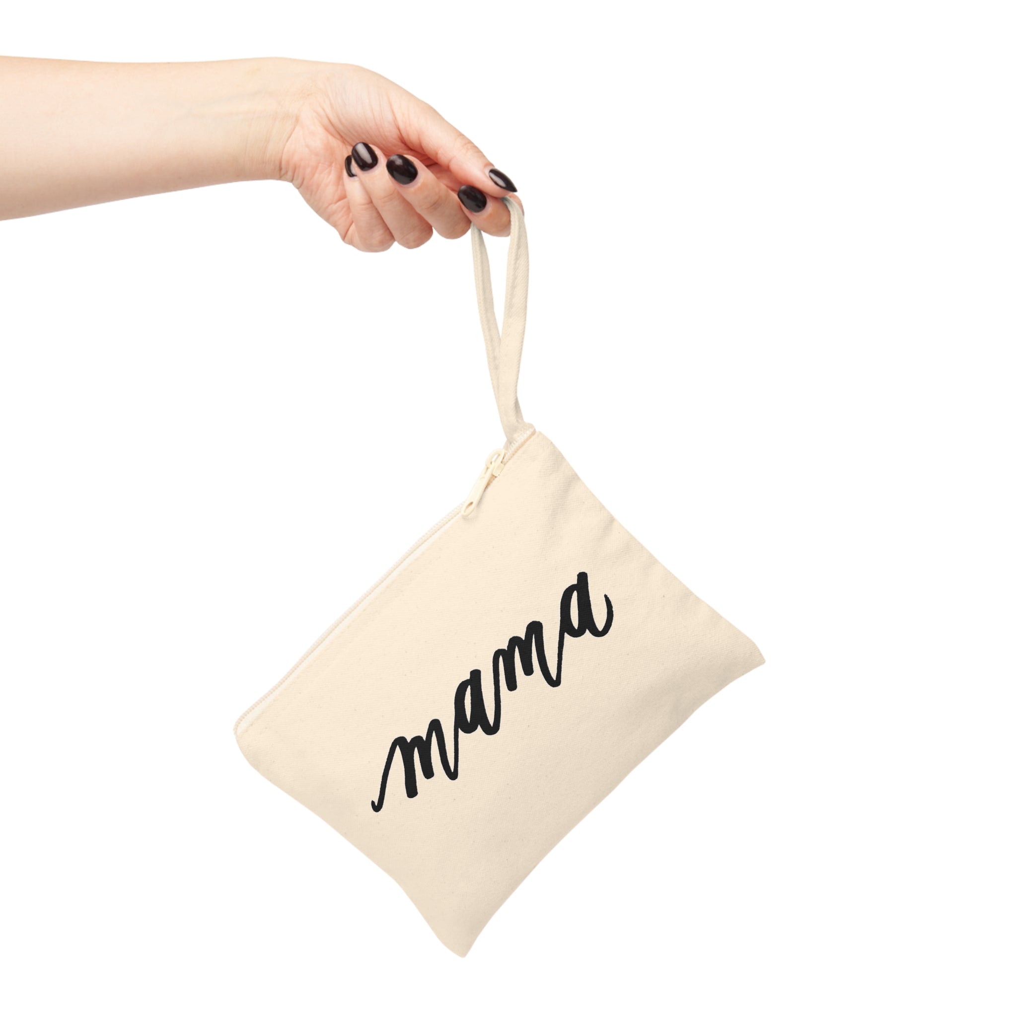 "Mama" Script Calligraphy Accessory Zipper Pouch