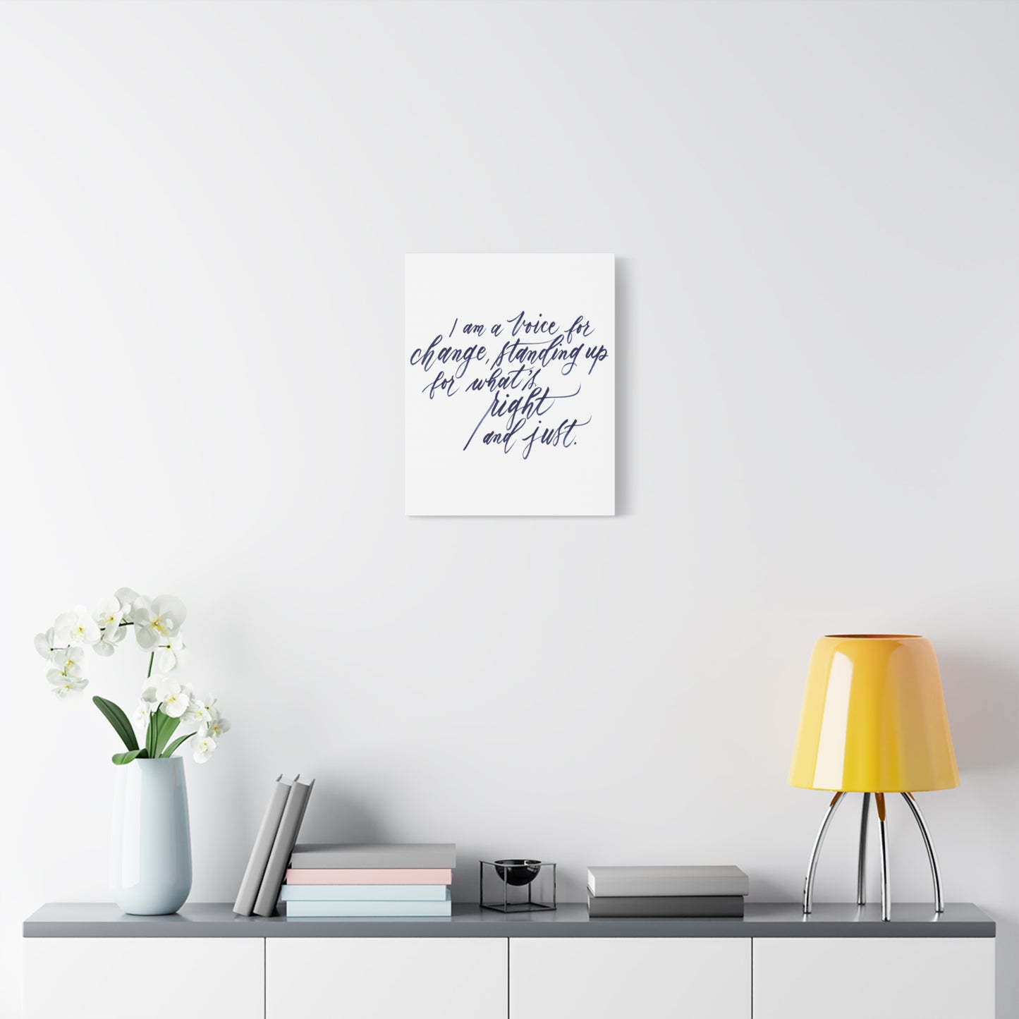 Wall Decor Canvas - "I am a voice..." Handwritten Calligraphy Printed on Matte Canvas, Stretched, 1.25" Depth - I am Empowered #09