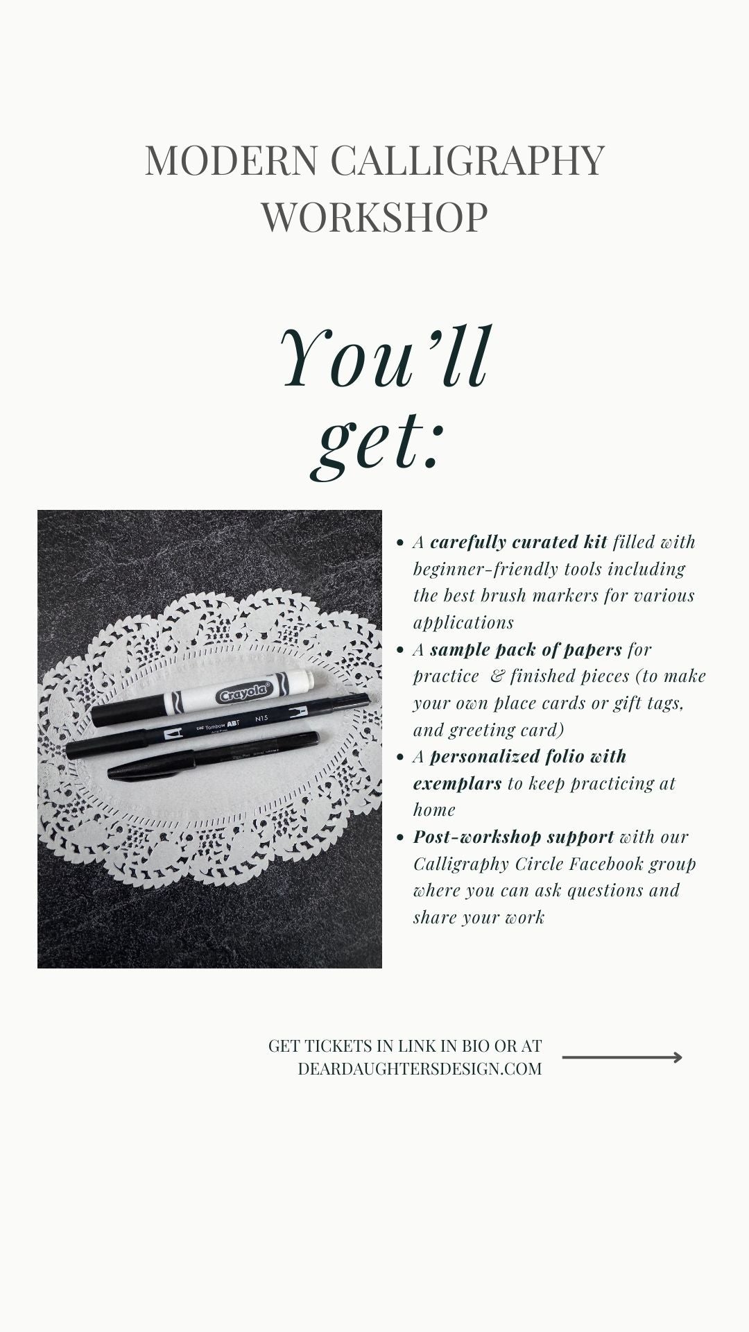 South Street Gardens - Friday, March 13, 2026, 12-1:30pm, Morristown, NJ - Learn Brush Lettering Calligraphy Workshop