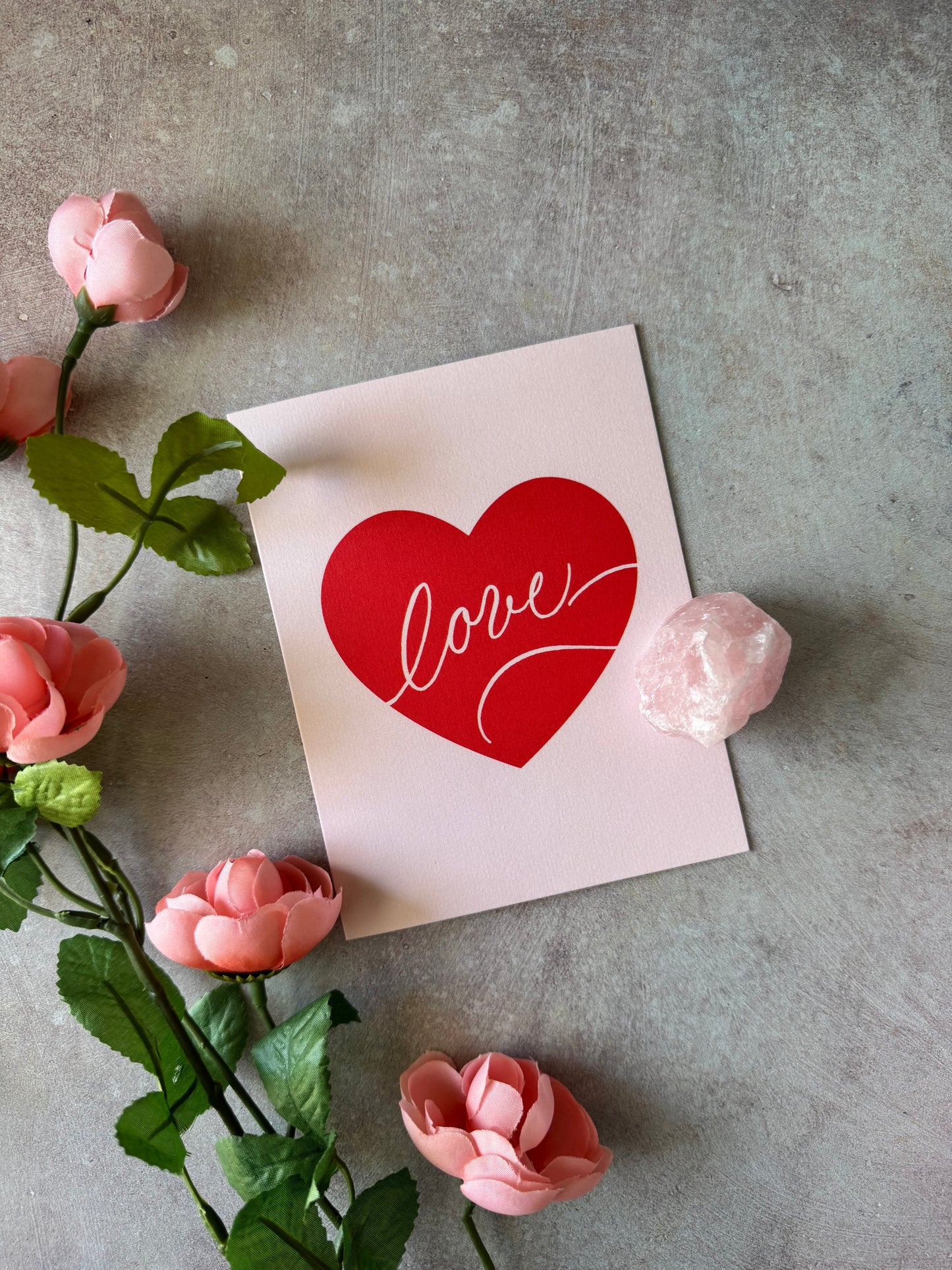 Love Script Heart Greeting Card