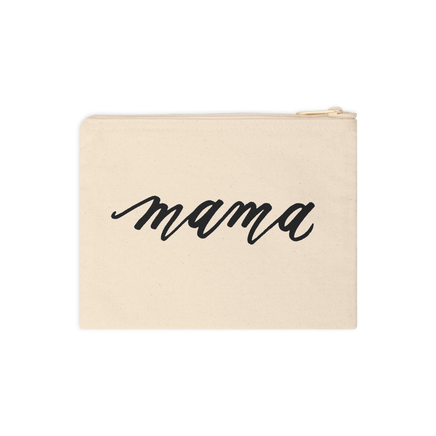 Script "Mama" Calligraphy Printed Accessory Zipper Pouch