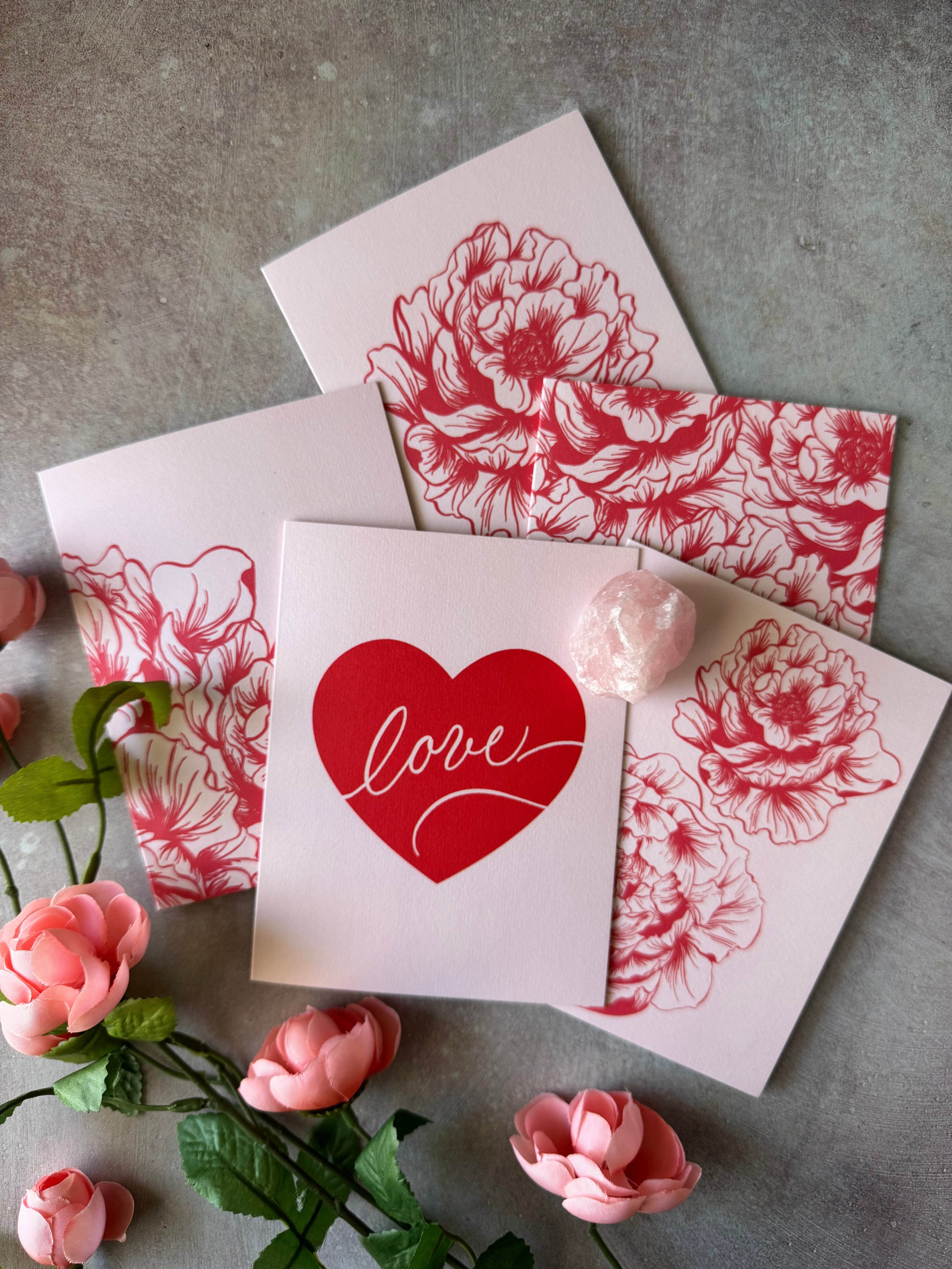 Love Script Heart Greeting Card - Dear Daughters Design