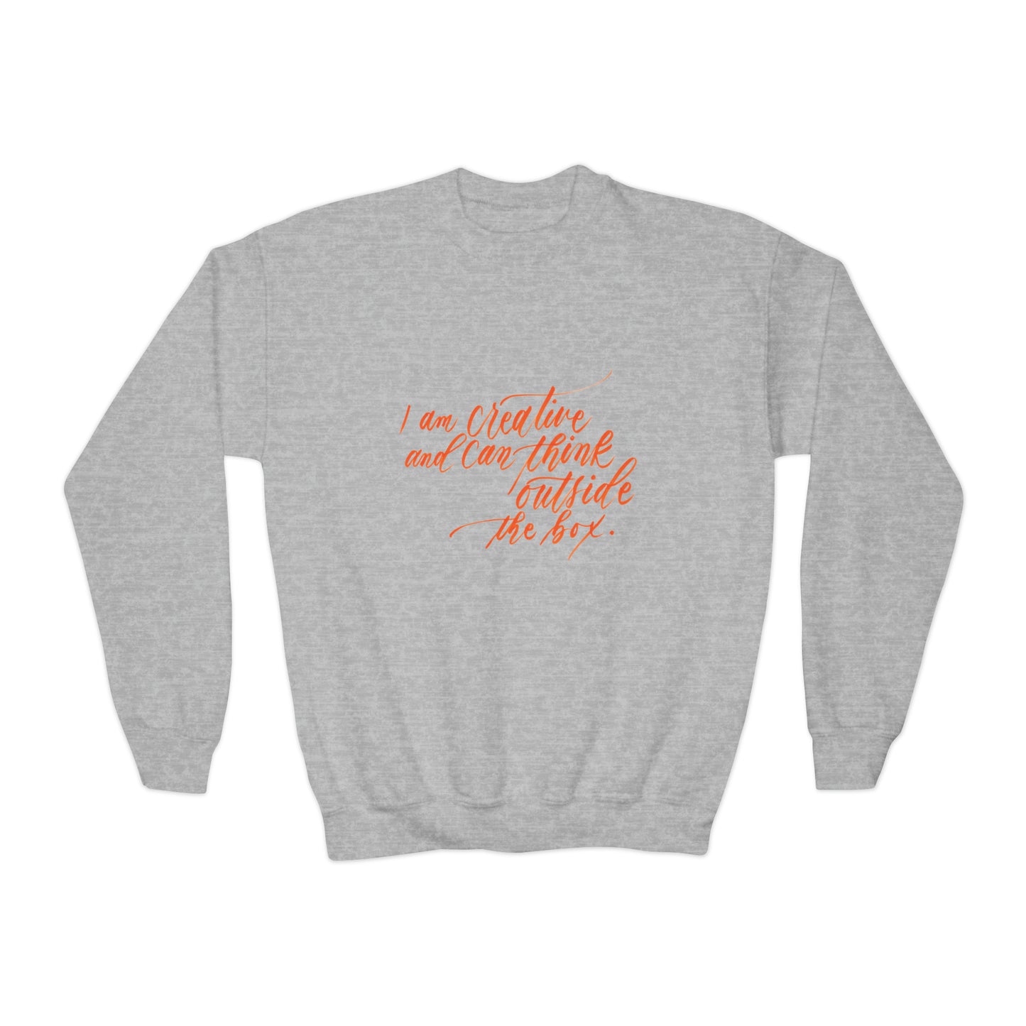 Arts Kids Sweatshirt - "I am creative..." Calligraphy Cotton Blend YOUTH Sweatshirt - I am Empowered #03