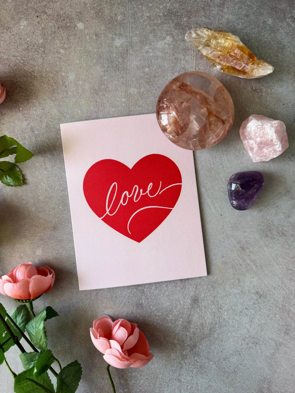 Love Script Heart Greeting Card - Dear Daughters Design