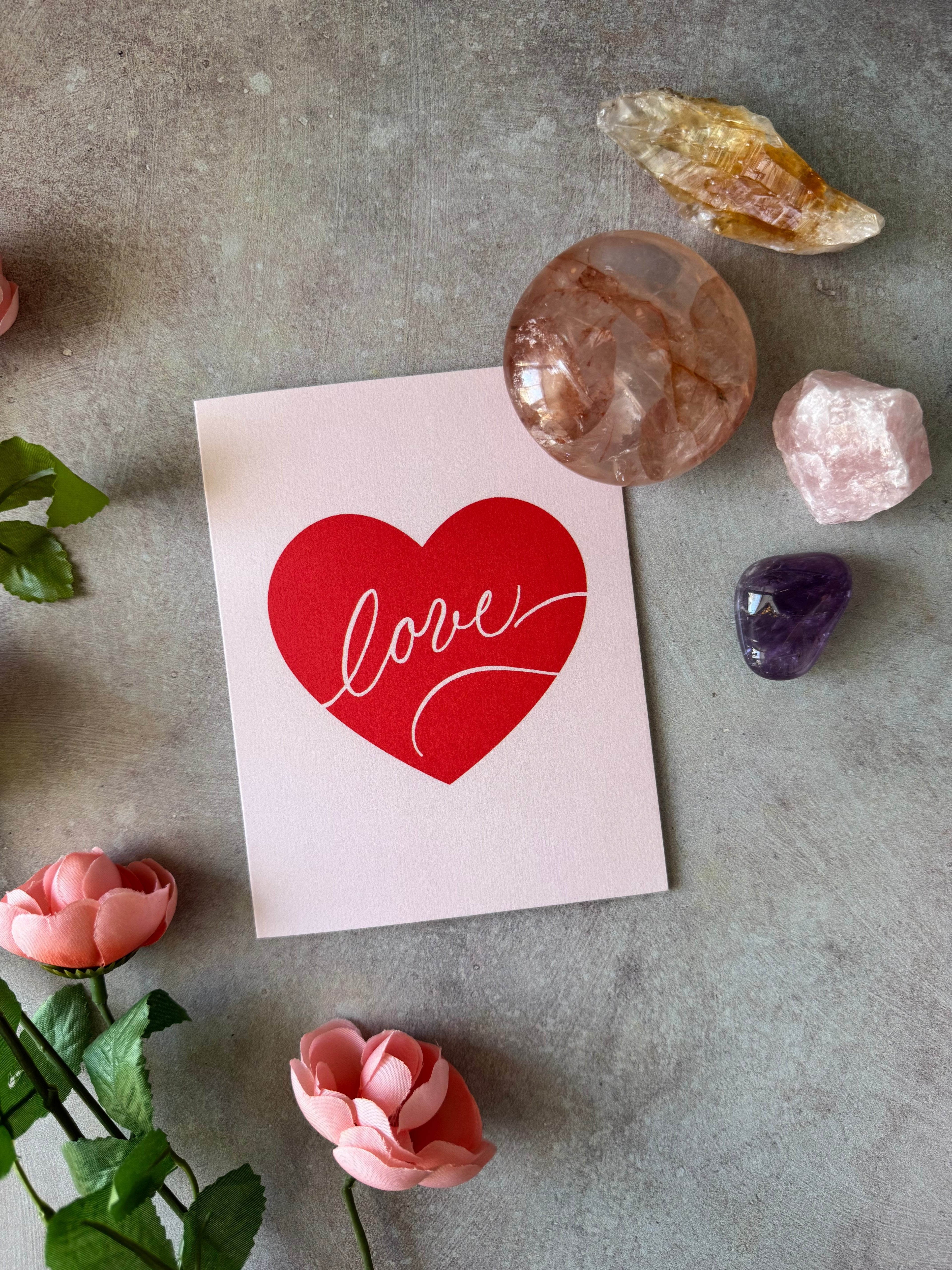 Love Script Heart Greeting Card - Dear Daughters Design