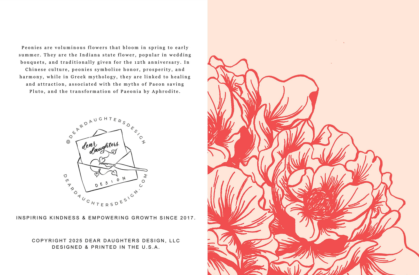 Peony Ruffles Greeting Card - Dear Daughters Design