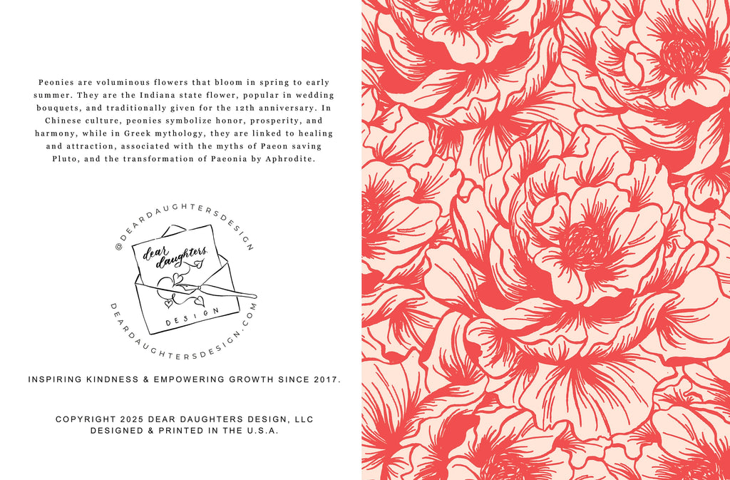 Peony Toile Greeting Card - Dear Daughters Design