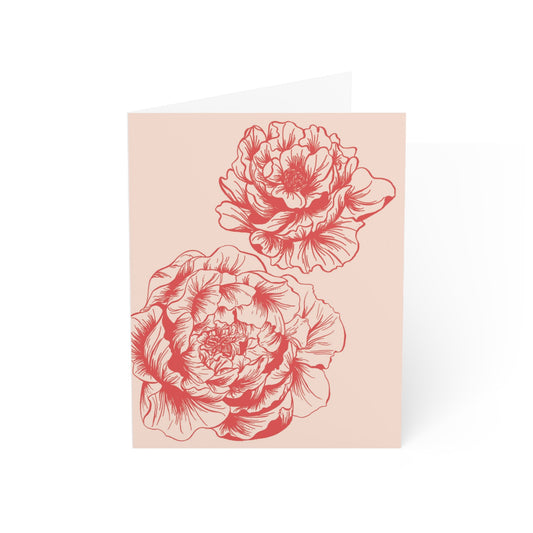 Double Peony Greeting Card