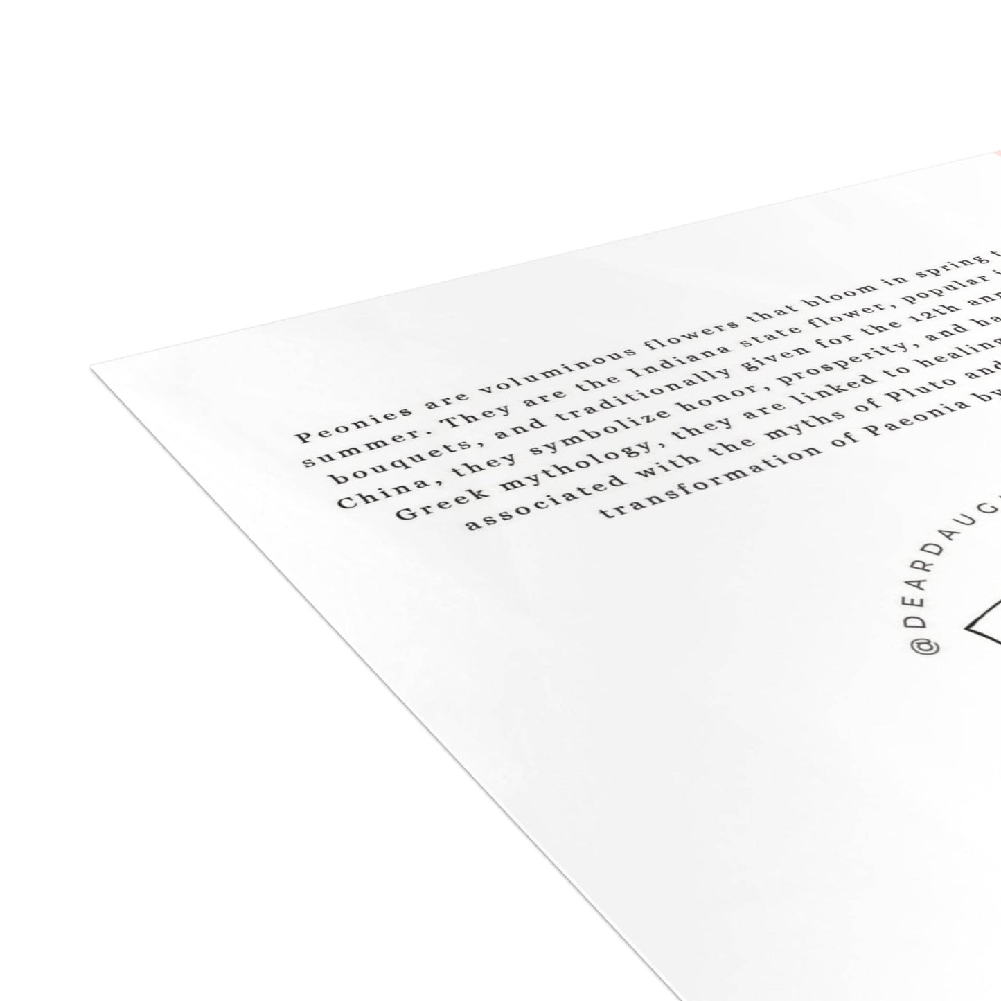 Double Peony Greeting Card - Dear Daughters Design