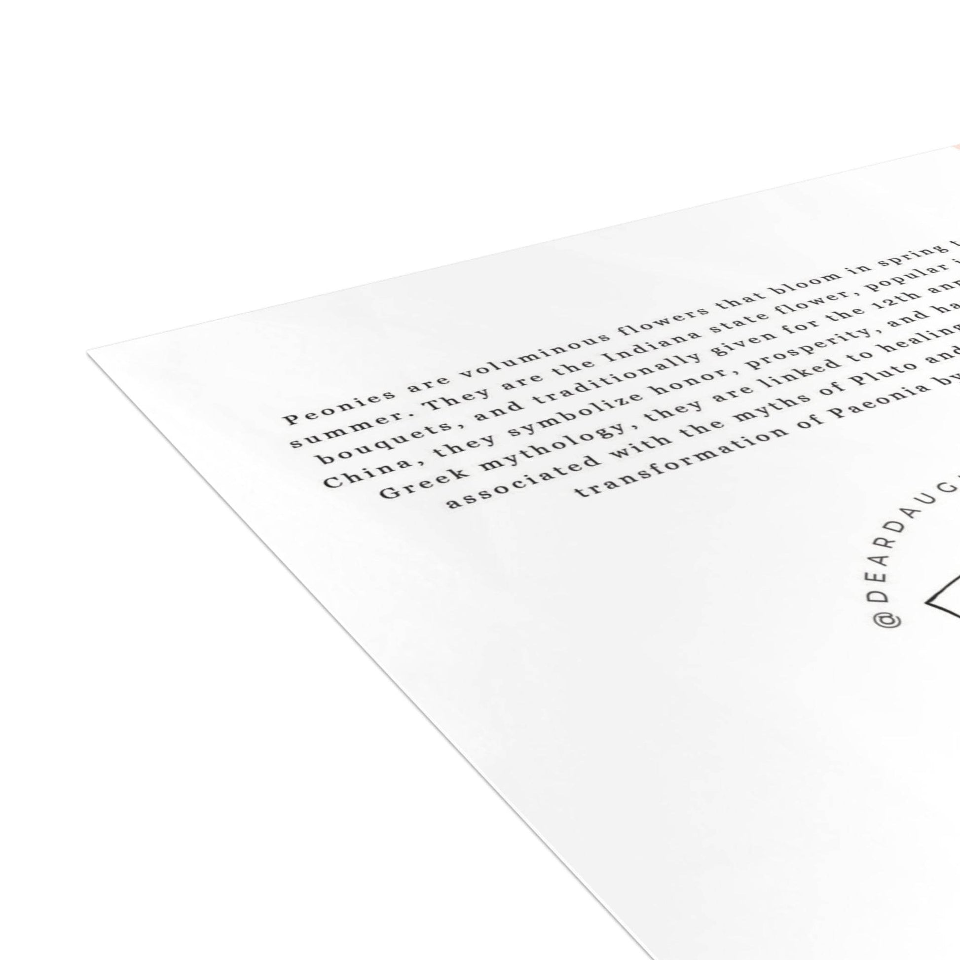 Double Peony Greeting Card - Dear Daughters Design