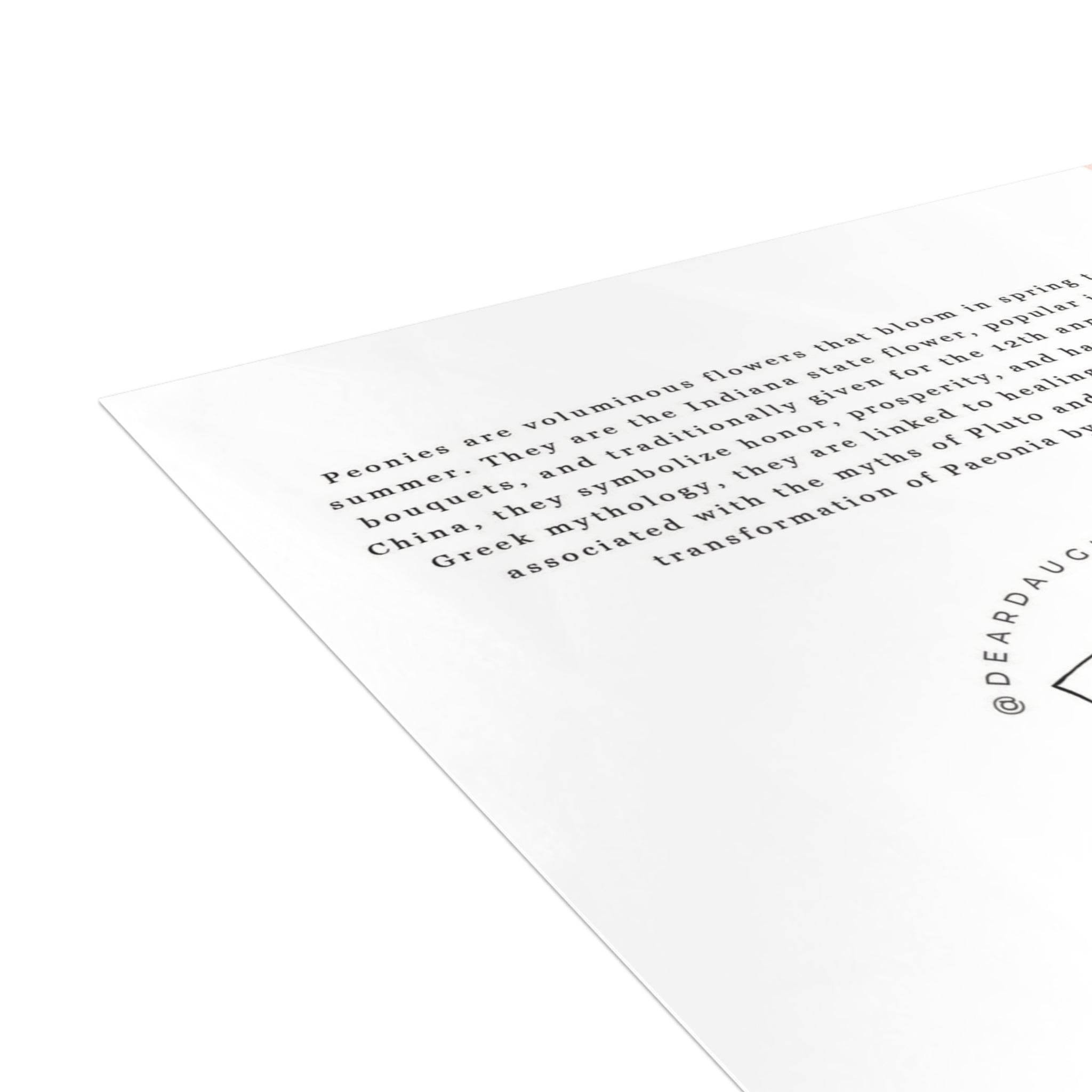 Double Peony Greeting Card - Dear Daughters Design