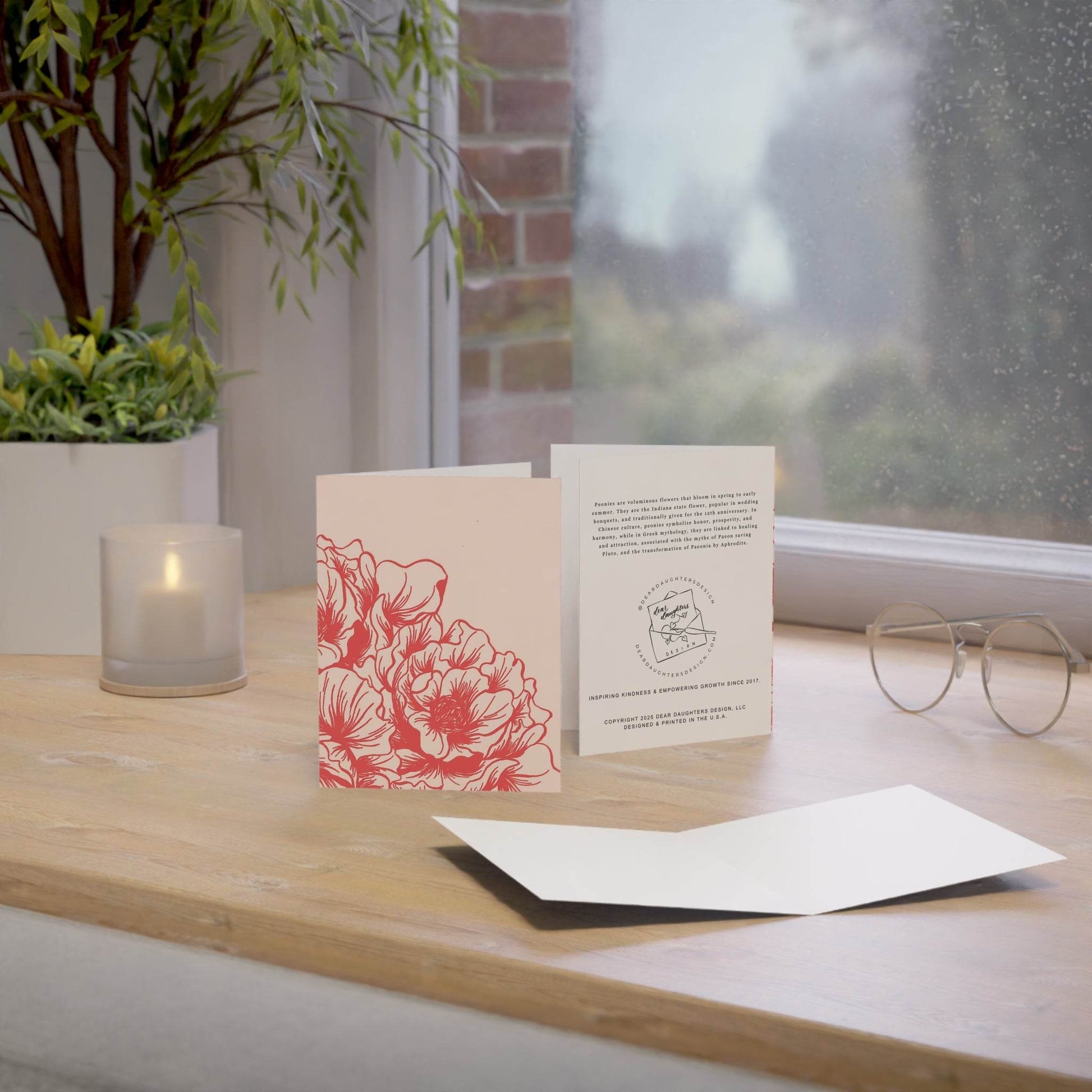 Peony Ruffles Greeting Card - Dear Daughters Design