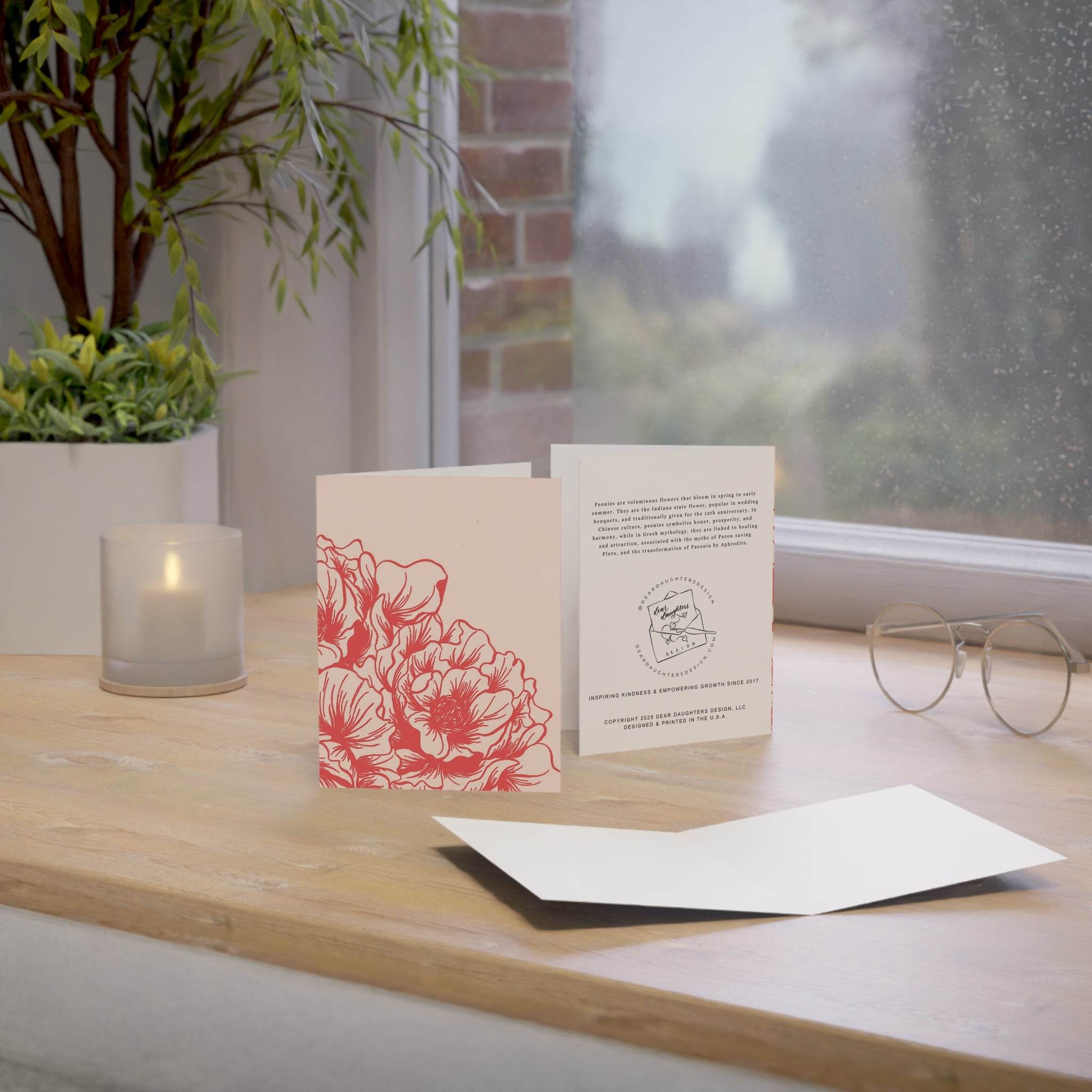 Peony Ruffles Greeting Card - Dear Daughters Design