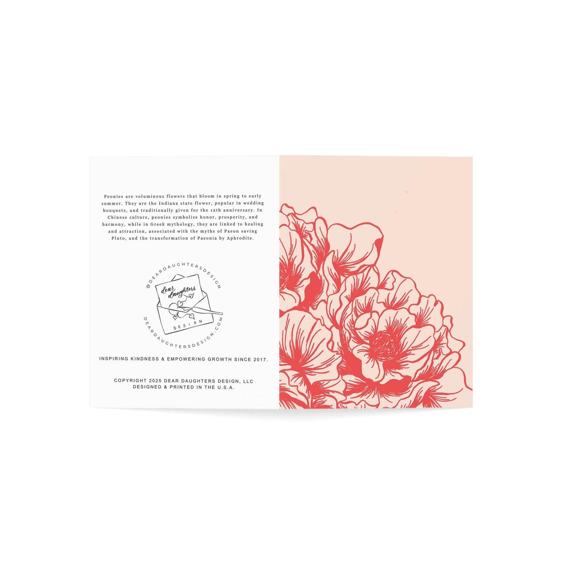 Peony Ruffles Greeting Card - Dear Daughters Design