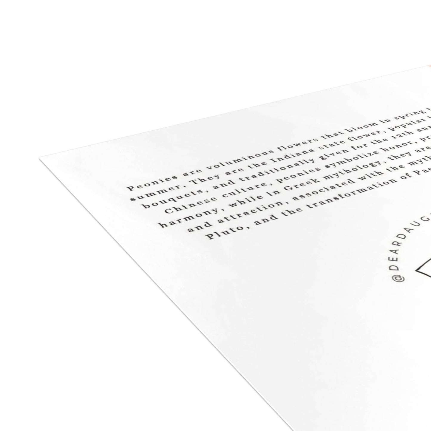 Peony Toile Greeting Card - Dear Daughters Design