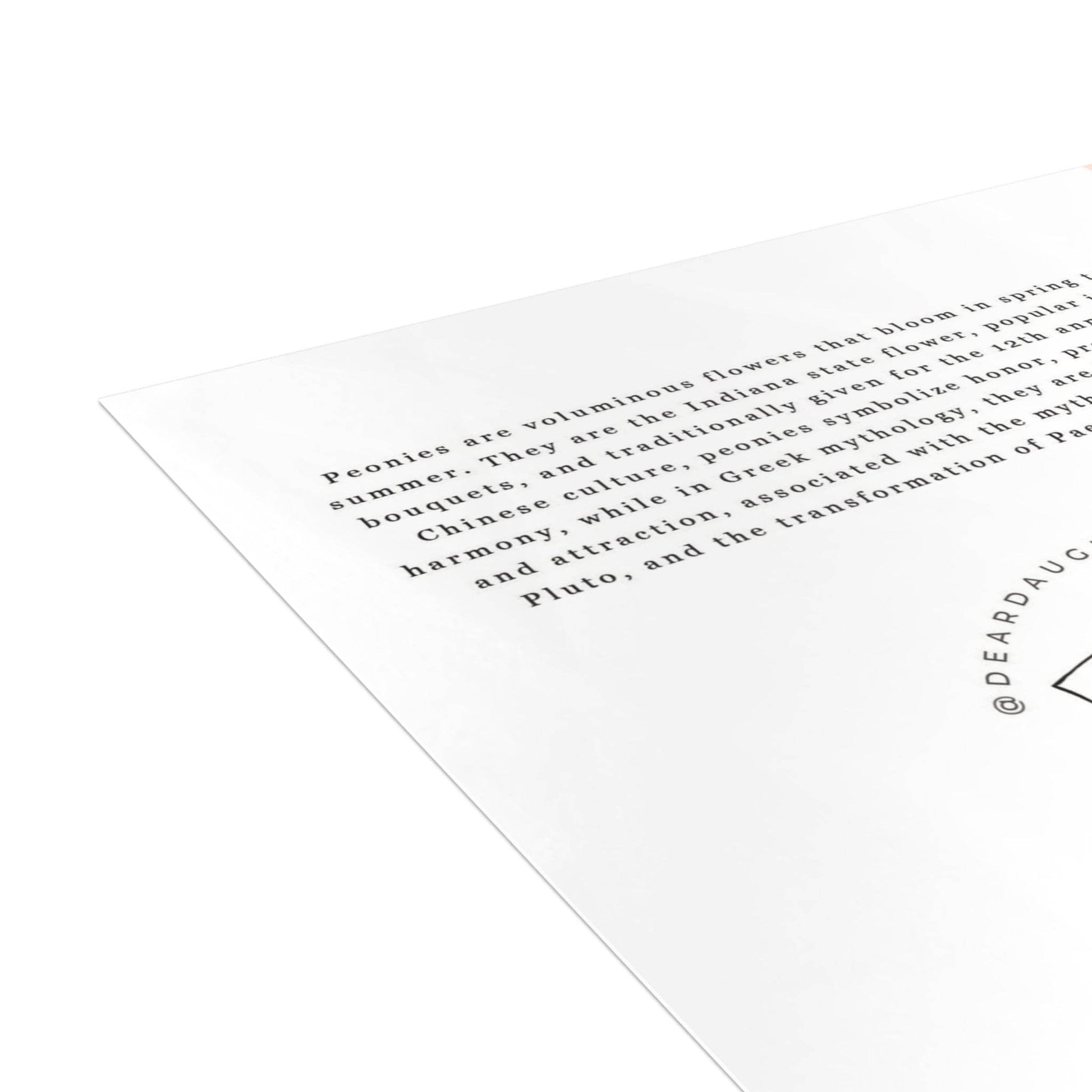 Peony Toile Greeting Card - Dear Daughters Design