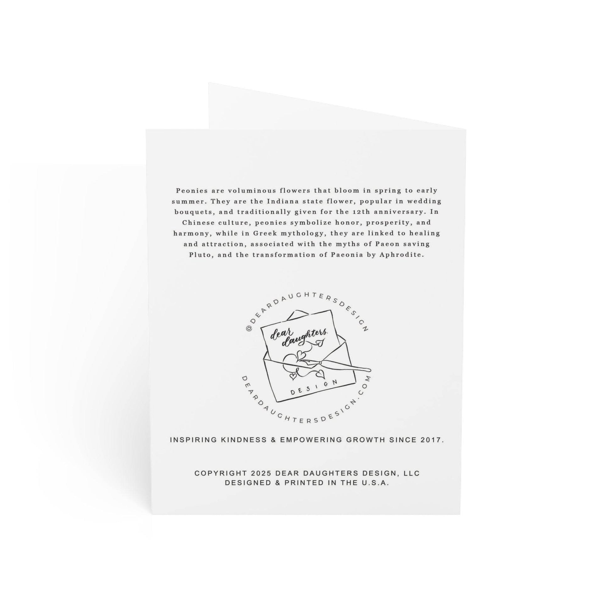 Peony Toile Greeting Card - Dear Daughters Design