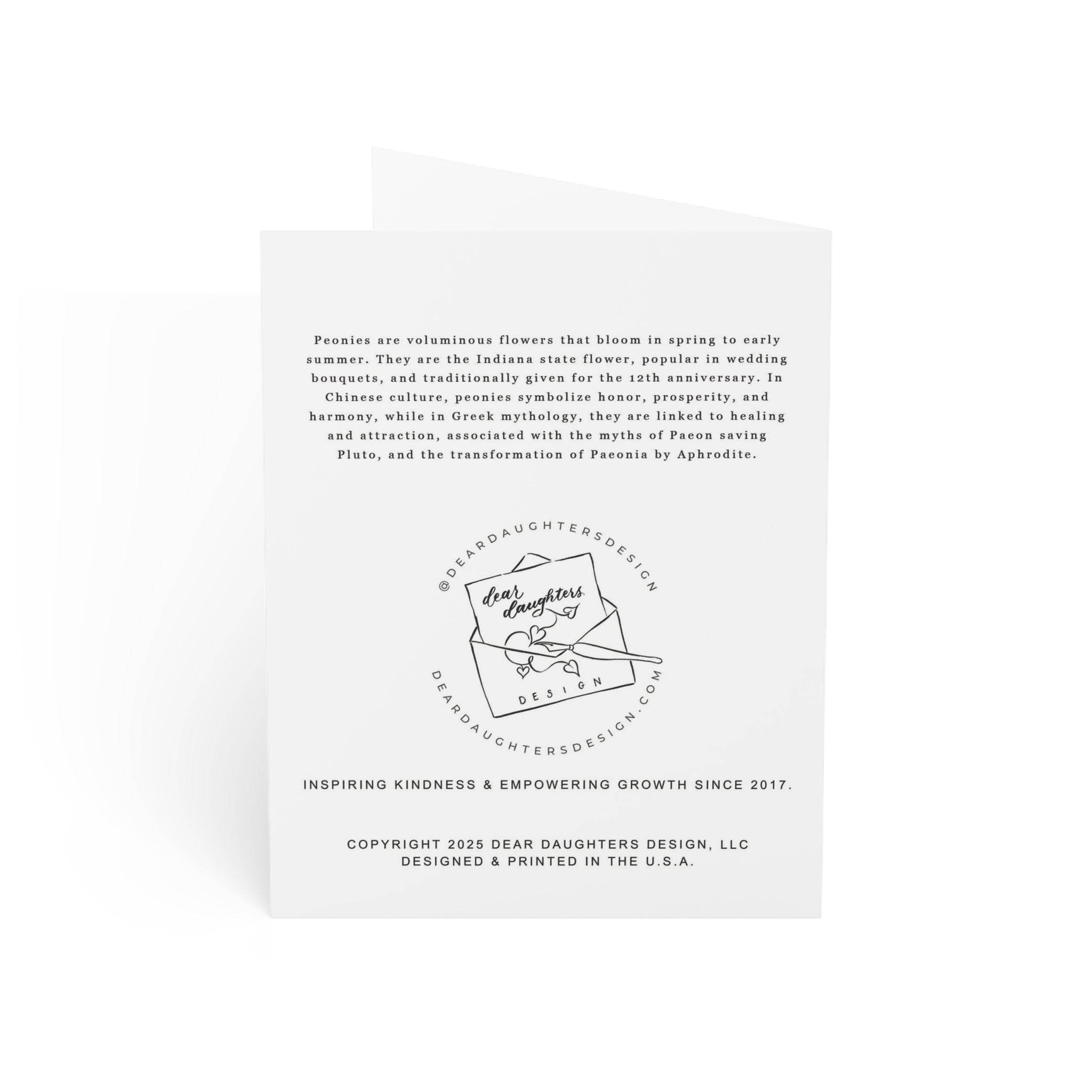 Peony Toile Greeting Card - Dear Daughters Design