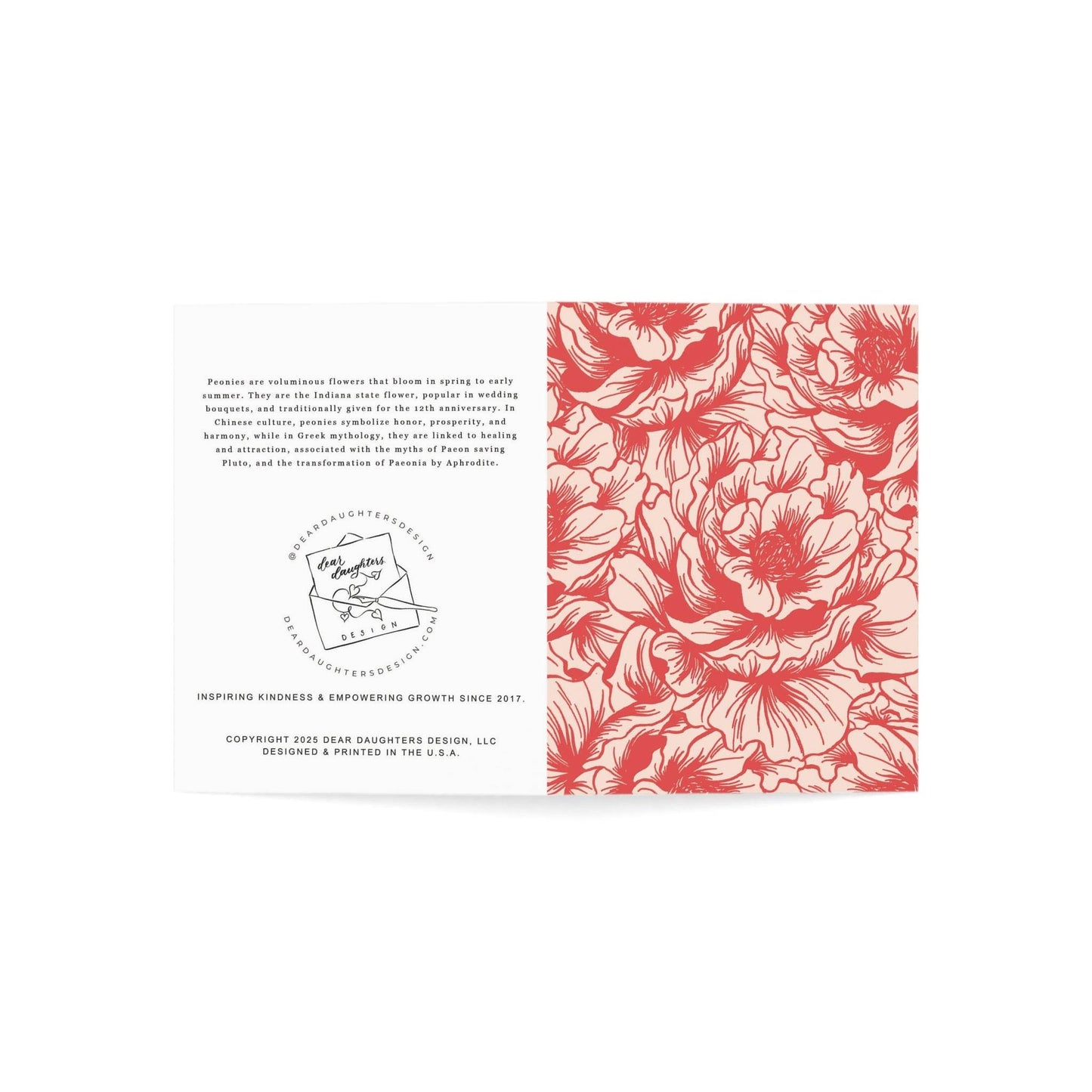 Peony Toile Greeting Card - Dear Daughters Design