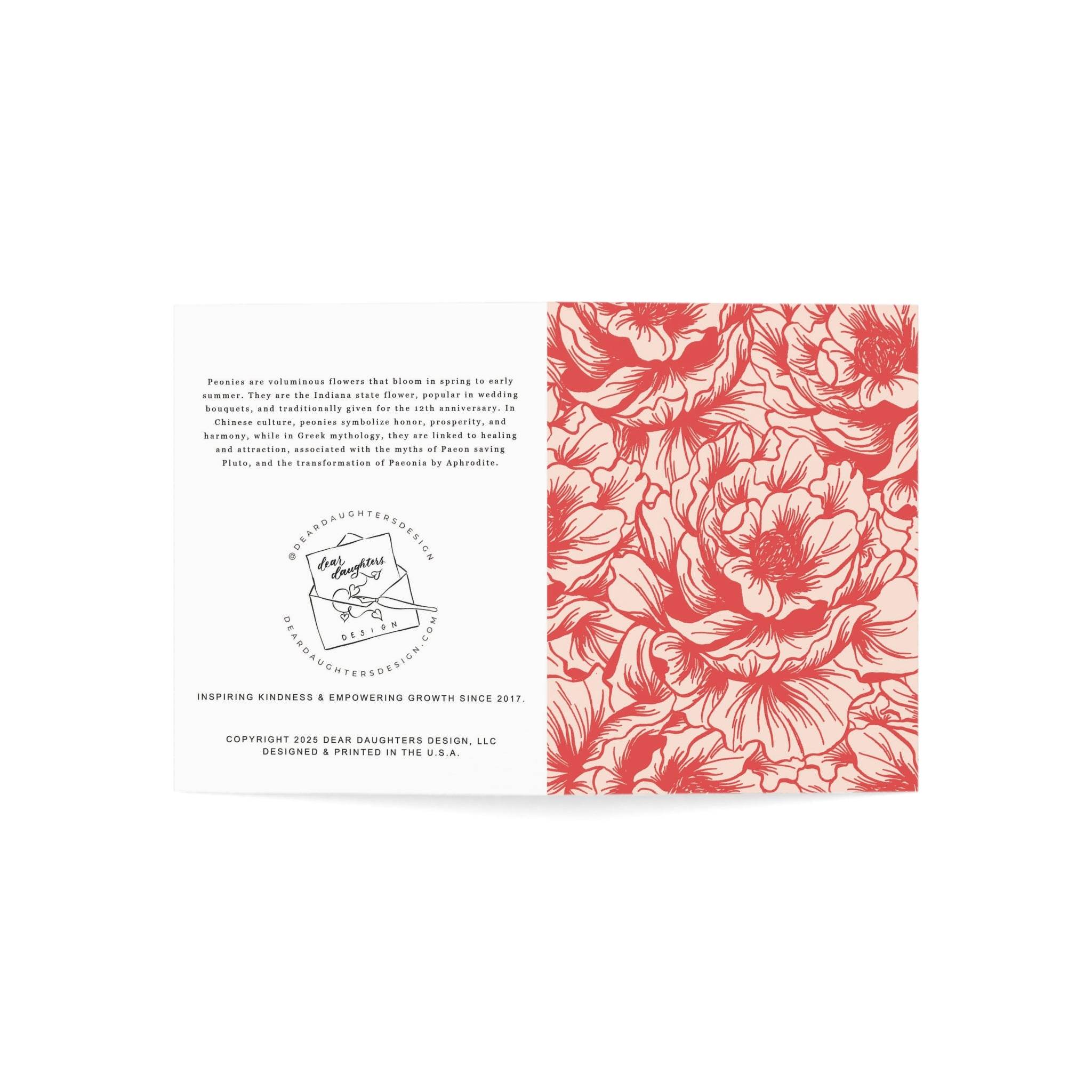 Peony Toile Greeting Card - Dear Daughters Design