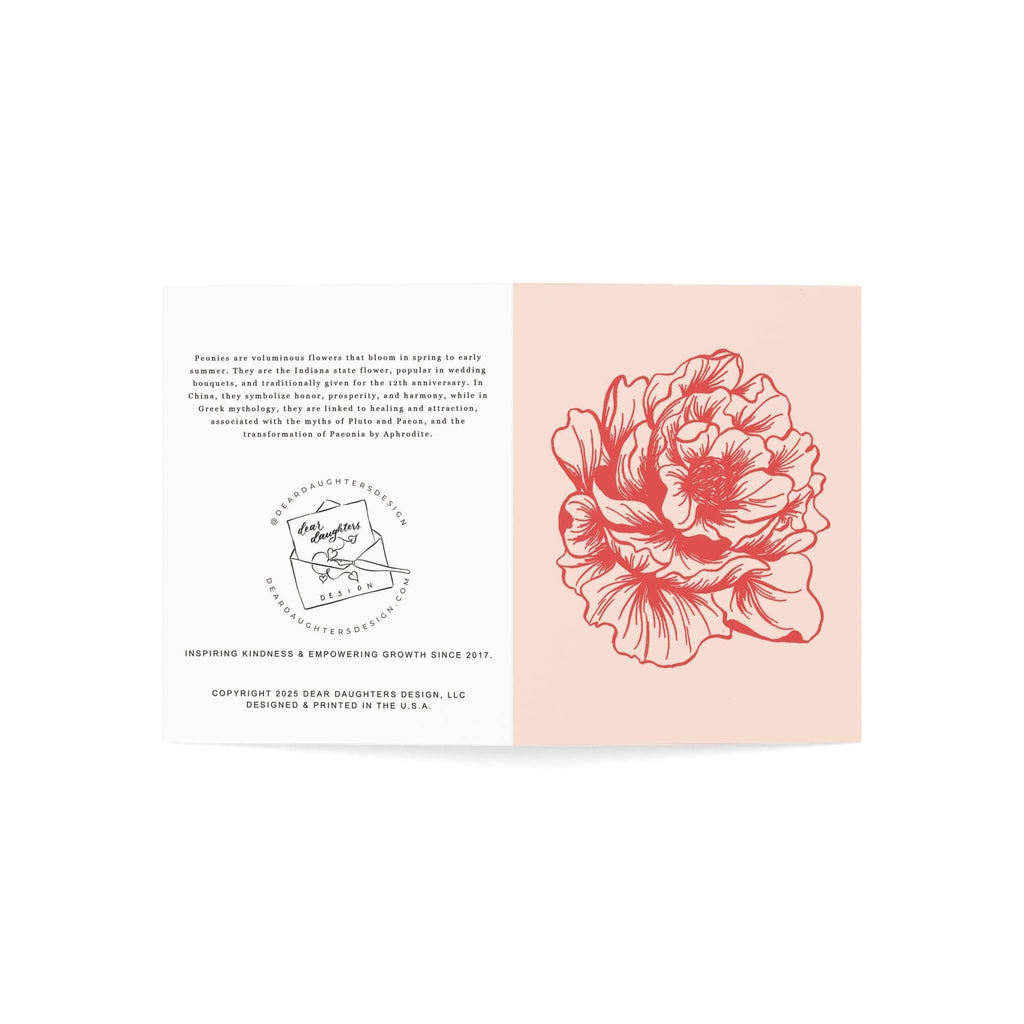 Peony Hero Greeting Card - Dear Daughters Design