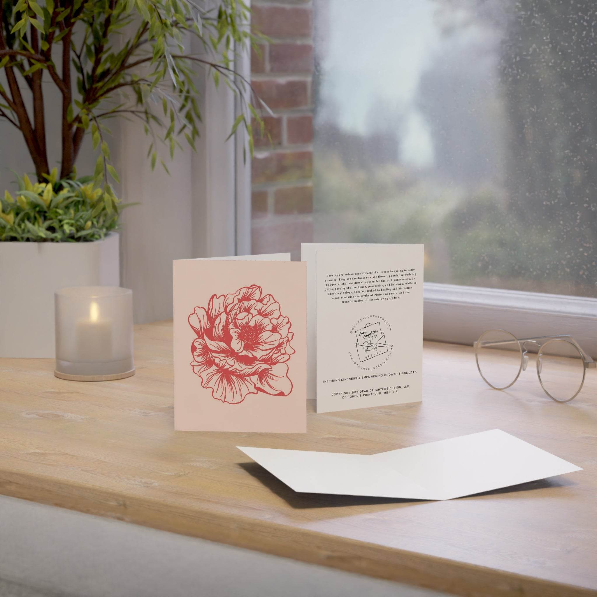 Peony Hero Greeting Card - Dear Daughters Design