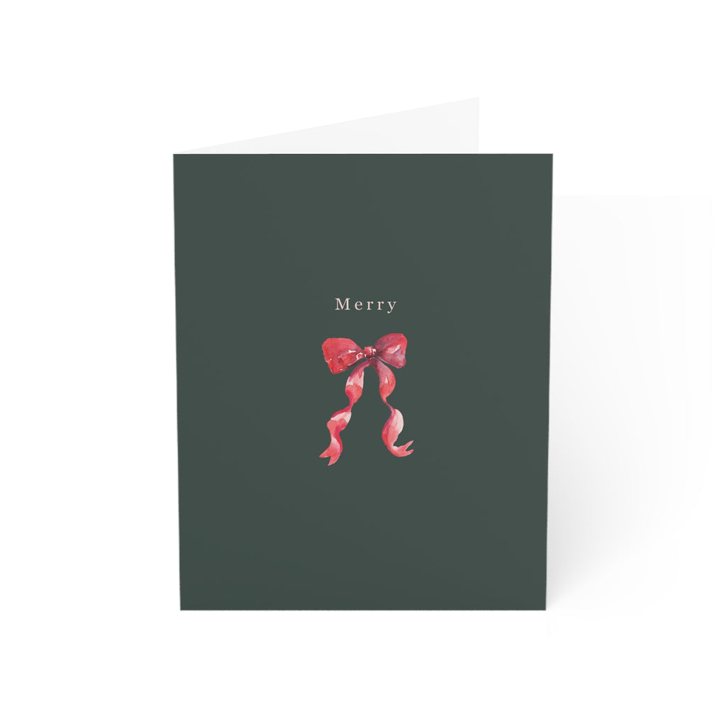Greeting Card Set of 6 Greeting Cards - Merry Bows - Holiday Christmas Cards