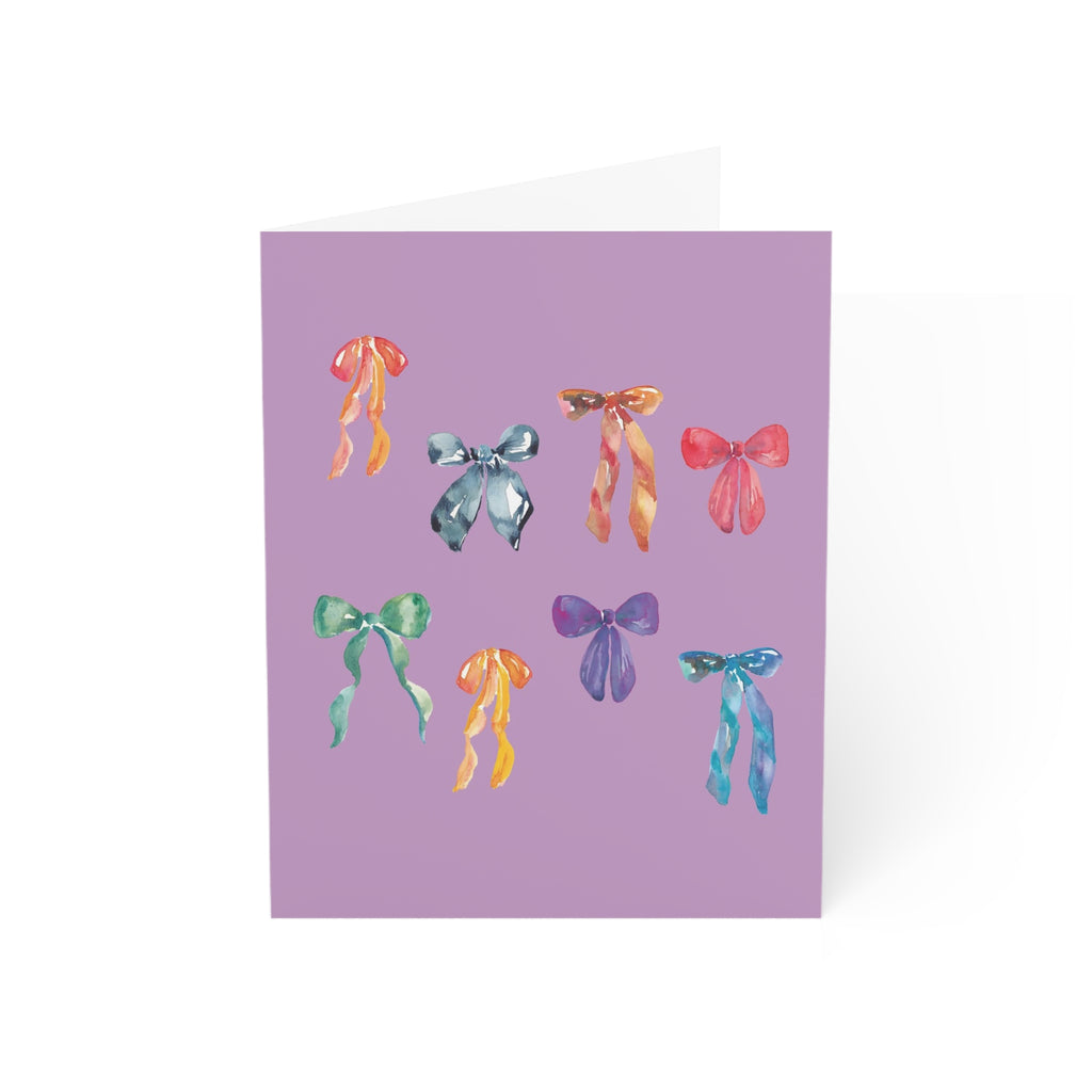 Greeting Card Set of 4 - Lavender Bows & Baubles Collection