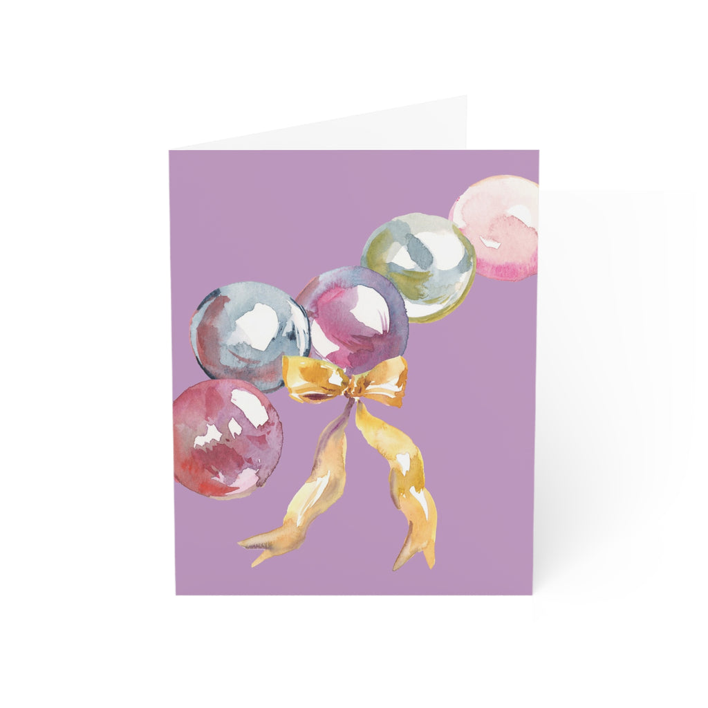 Greeting Card Set of 4 - Lavender Bows & Baubles Collection