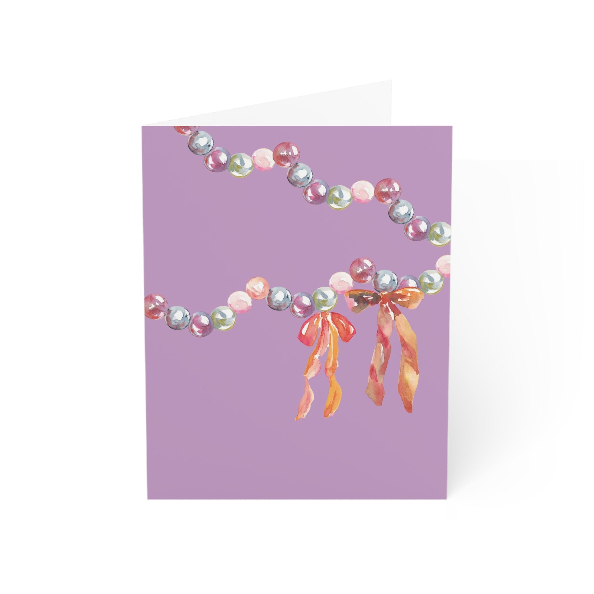 Greeting Card Set of 4 - Lavender Bows & Baubles Collection