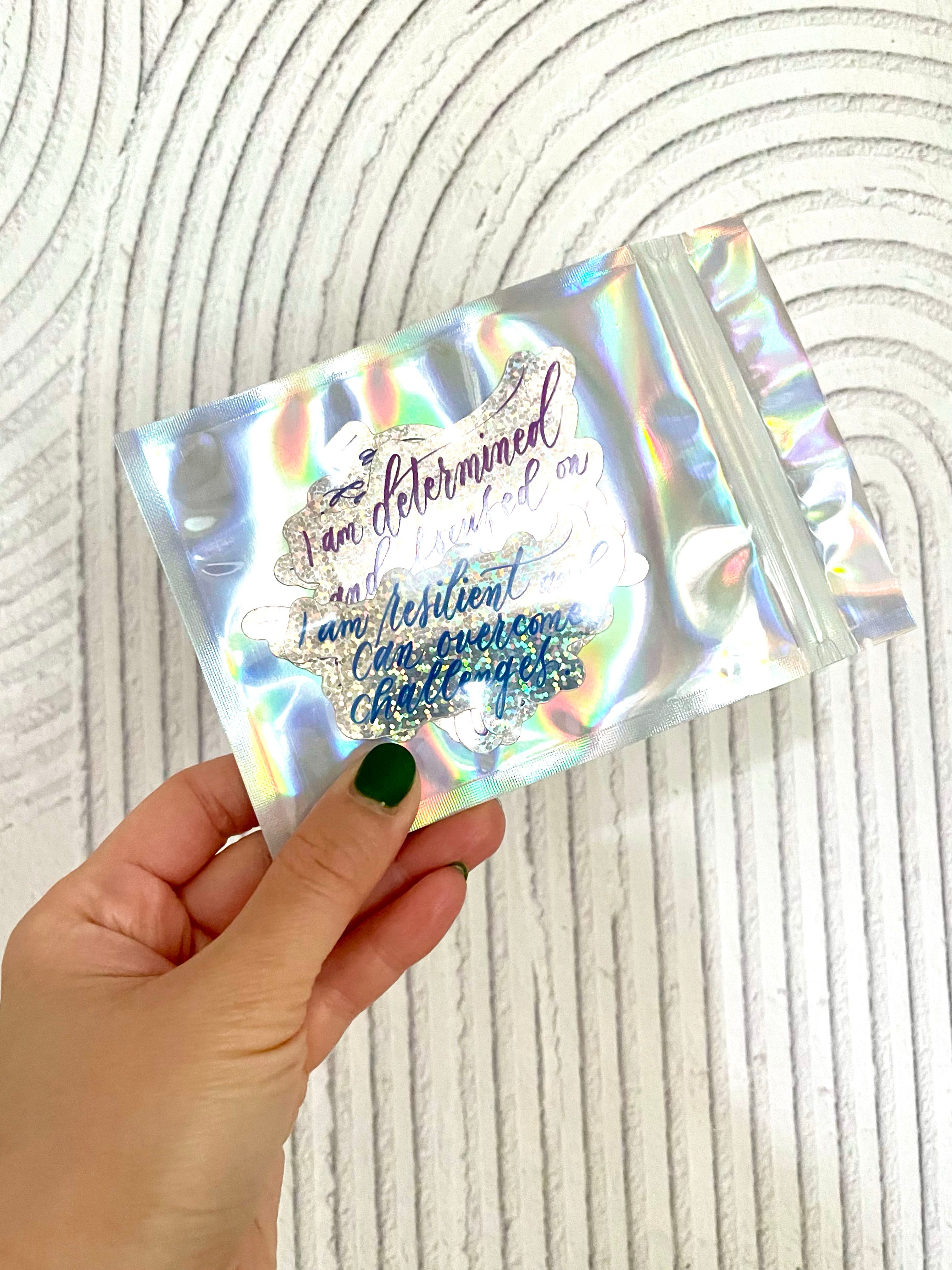 Glitter Sticker Gift Pack "I am... Empowered" Calligraphy Quote Vinyl Decal Stickers Set of 3 - I am Empowered #01, #05, #06