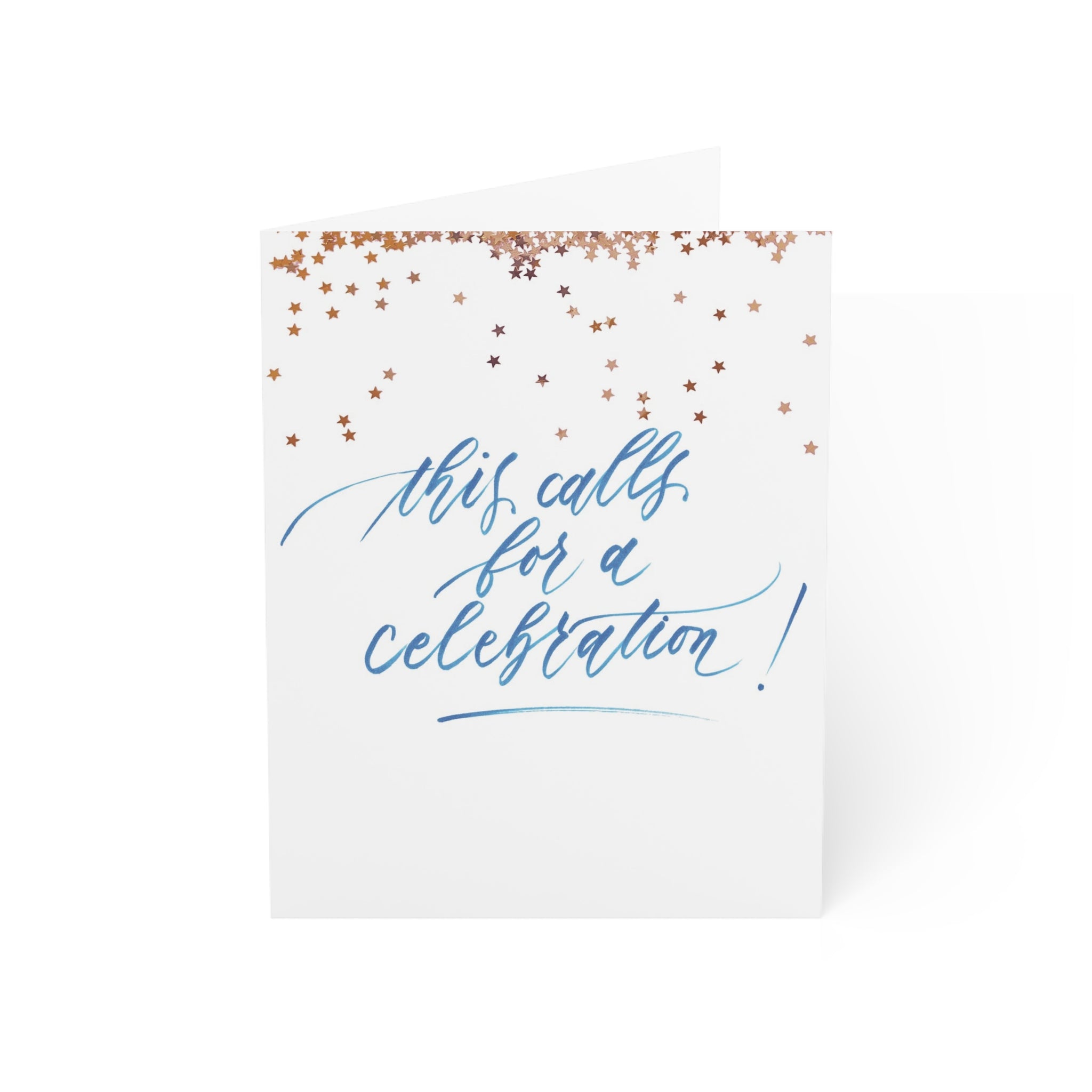 "This Calls For a Celebration" Blue Script Congratulations Happy Birthday Greeting Card - Celebrations #01