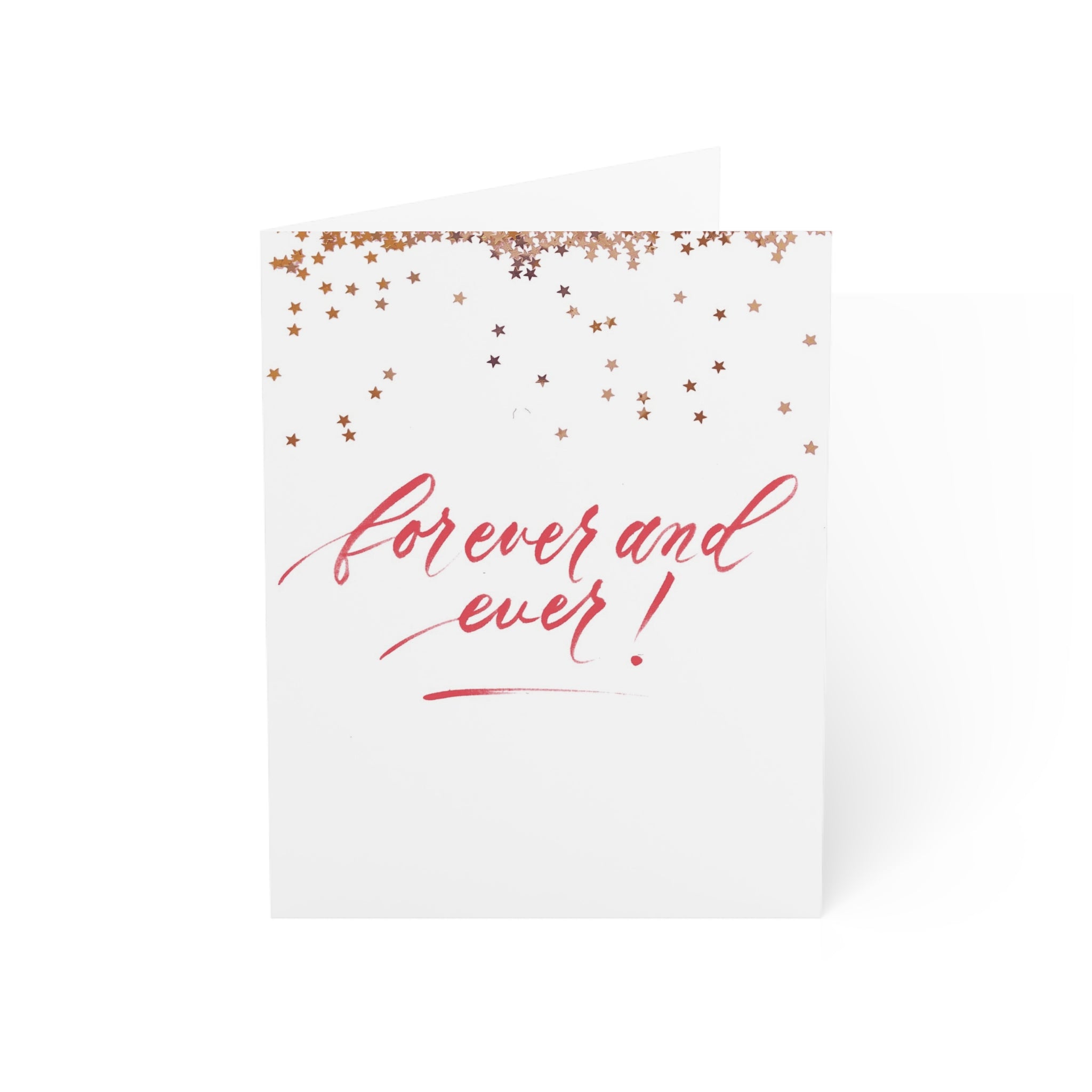 "Forever and Ever" Red Script Wedding Marriage Anniversary Greeting Card - Celebrations #09